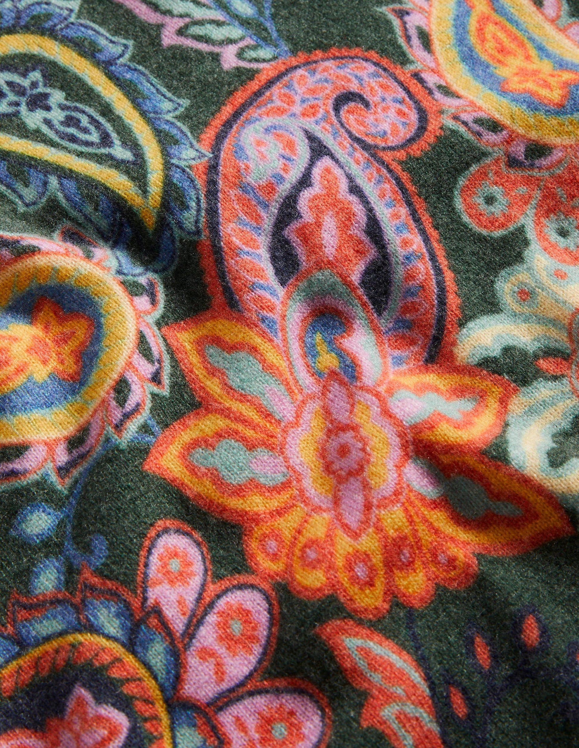 Margot Cashmere Sweater-Trekking Green, Paisley Charm-7