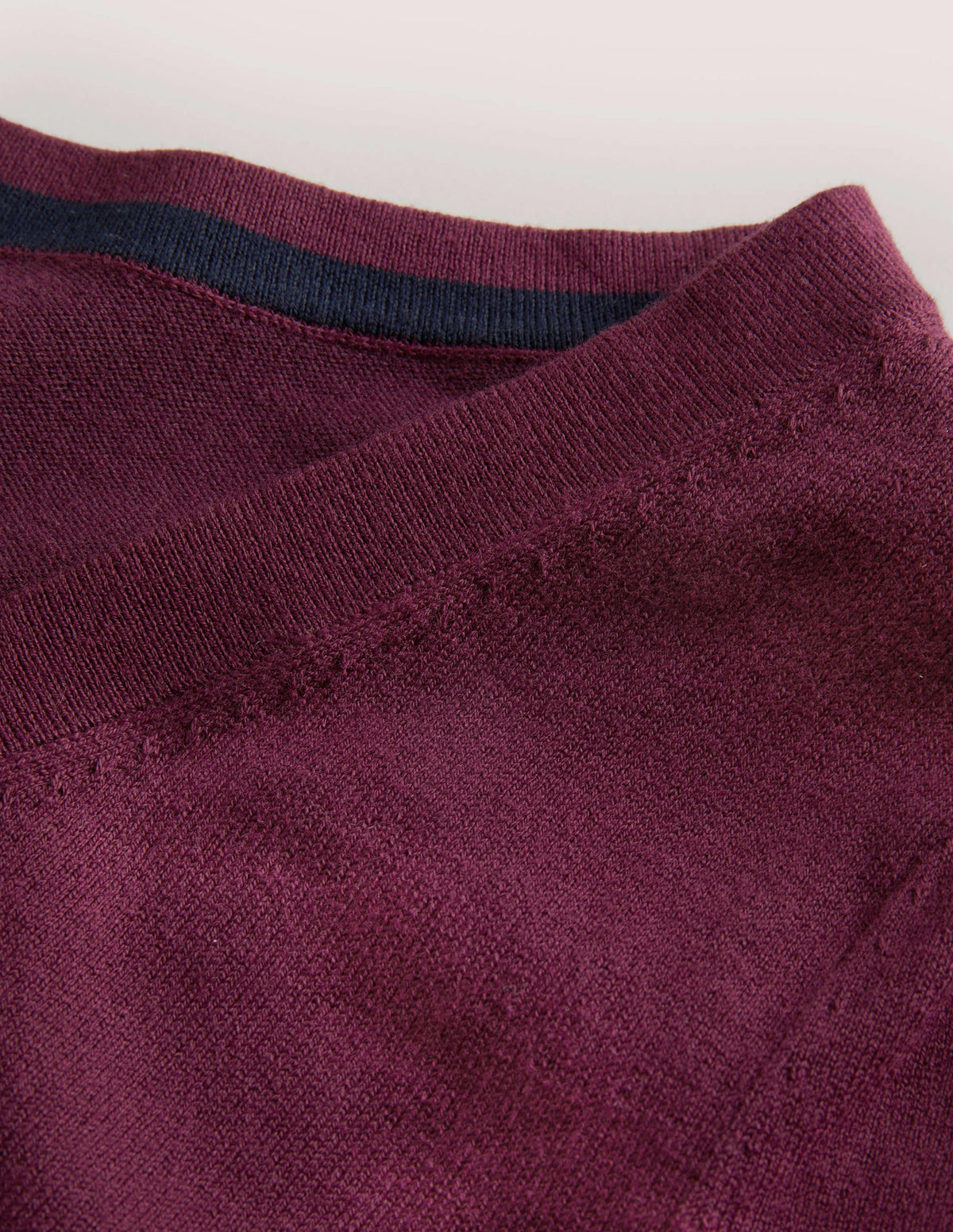 Cotton V-Neck Sweater-Berry - Image 6