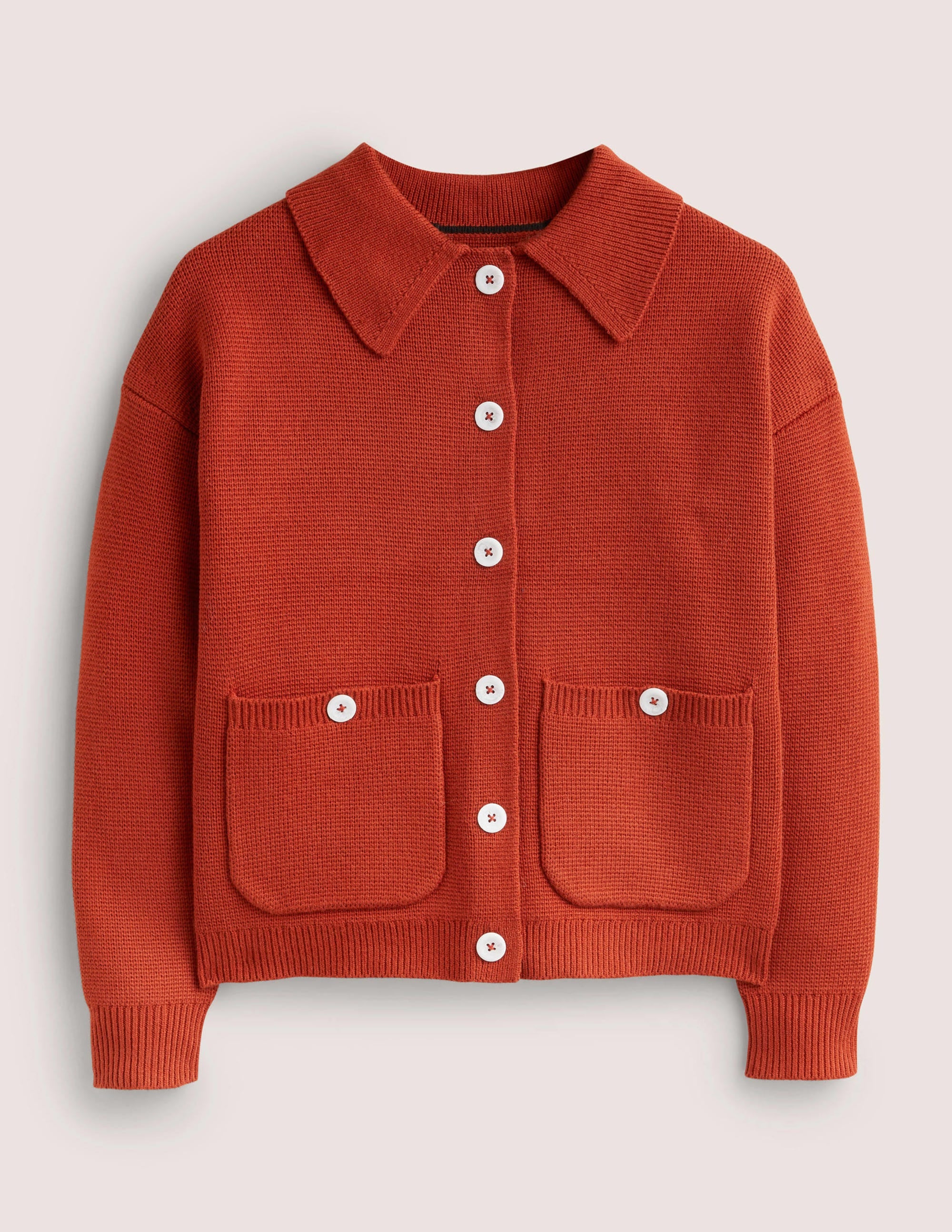 Charlotte Collared Cardigan-Rust - Image 8