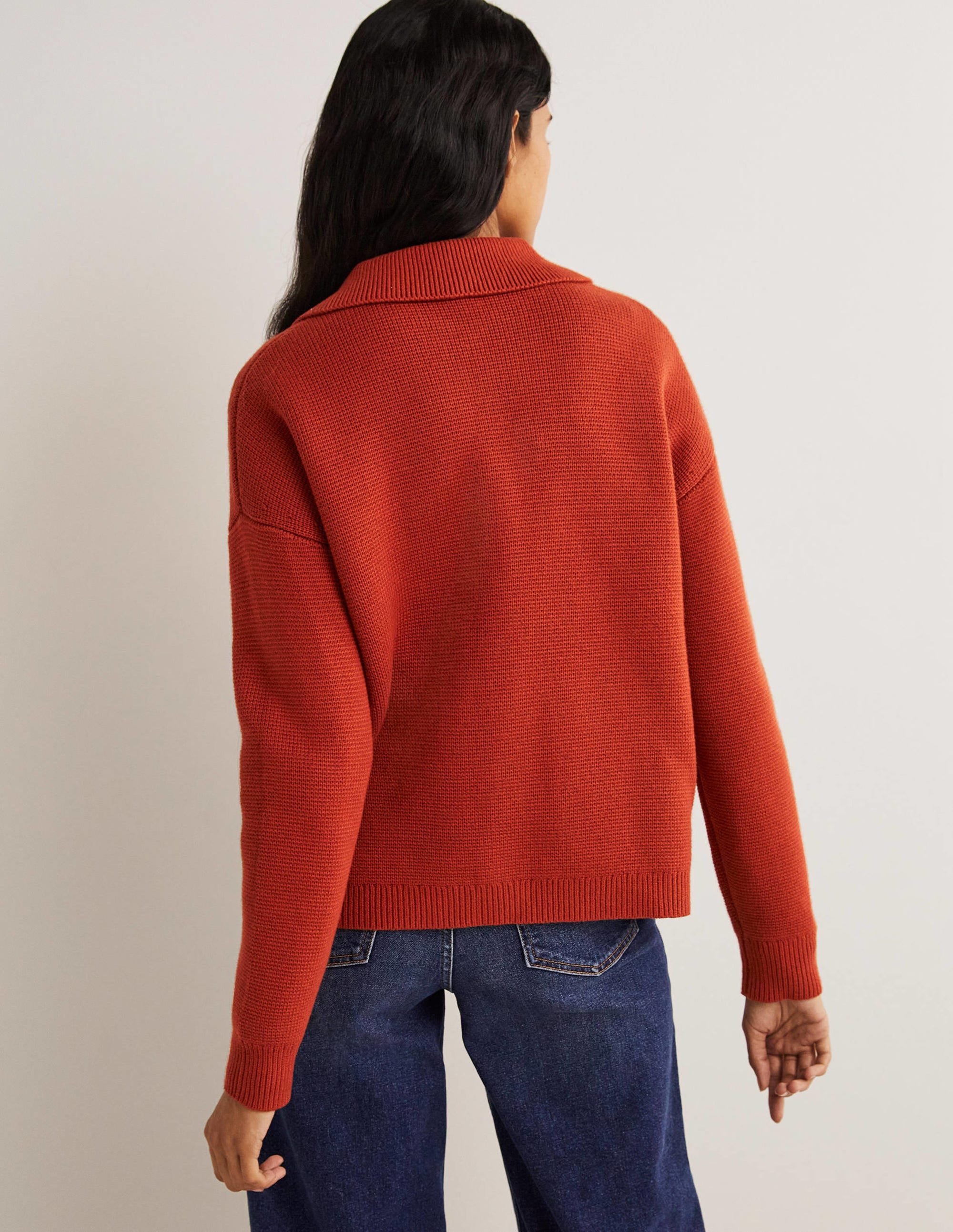 Charlotte Collared Cardigan-Rust - Image 3