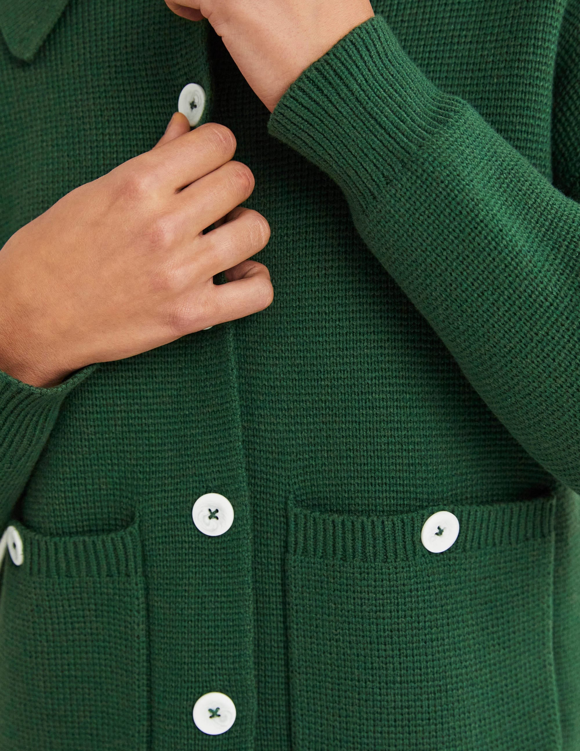 Charlotte Collared Cardigan-Hunter Green - Image 2