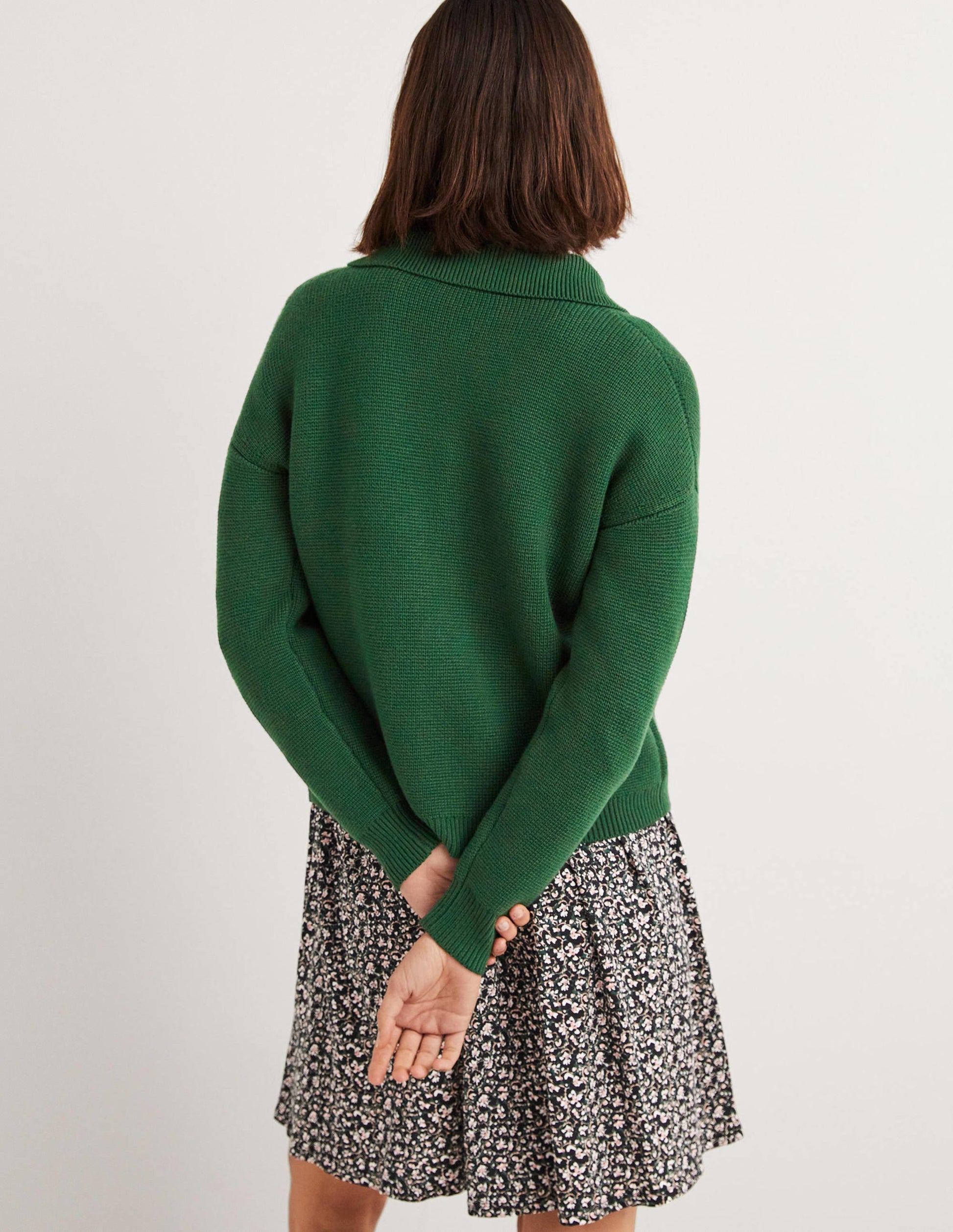 Charlotte Collared Cardigan-Hunter Green-3