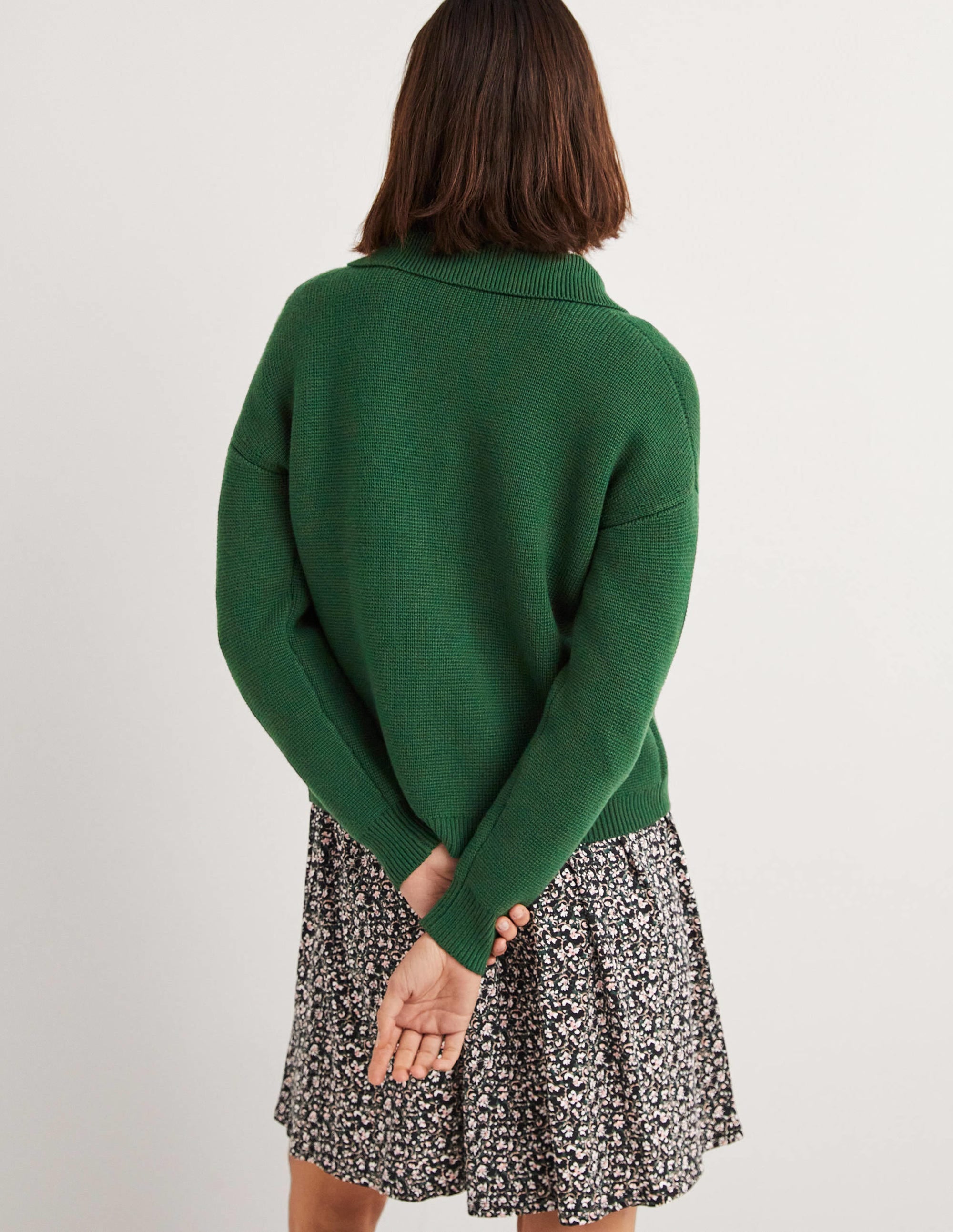 Charlotte Collared Cardigan-Hunter Green - Image 3