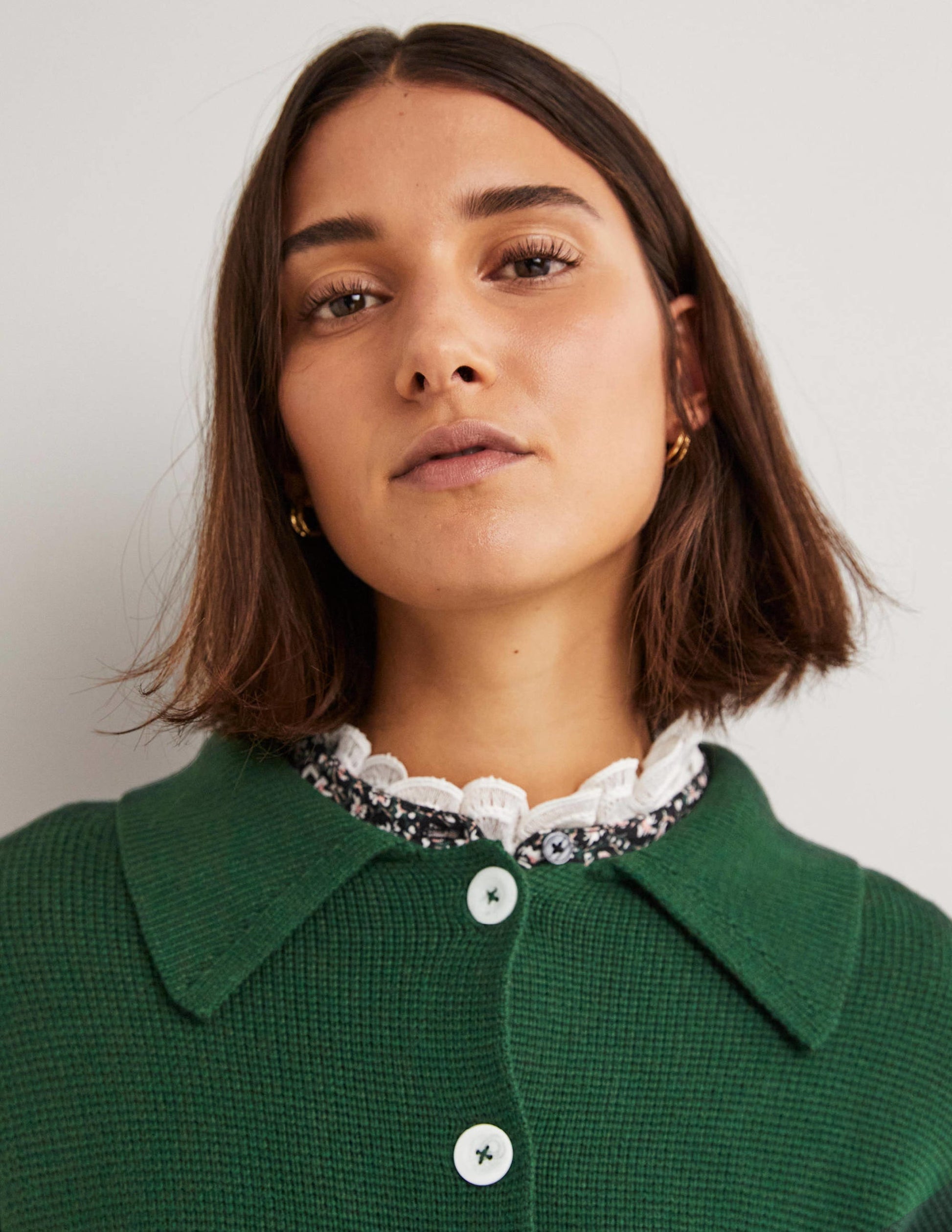 Charlotte Collared Cardigan-Hunter Green-5
