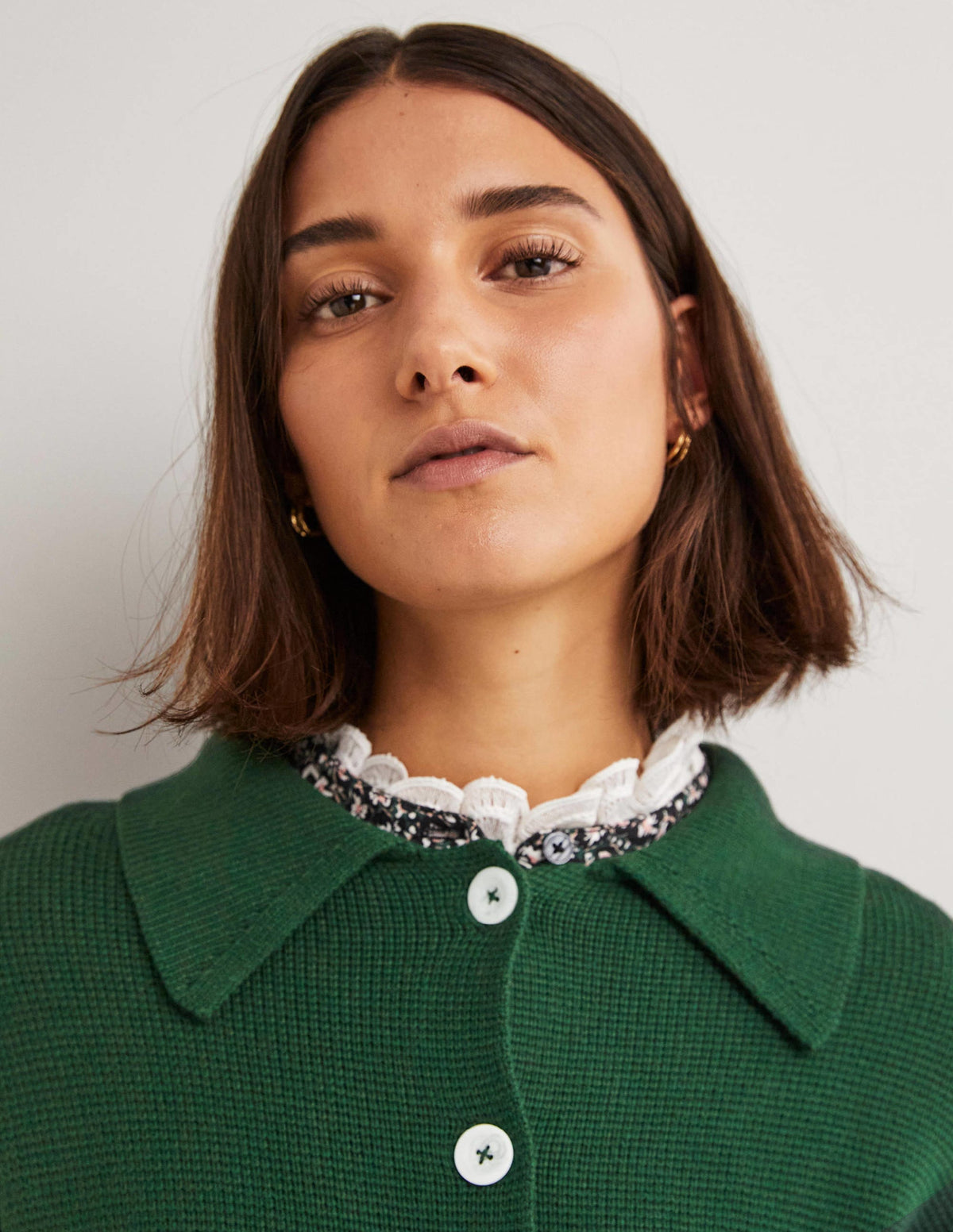Charlotte Collared Cardigan-Hunter Green - Image 5