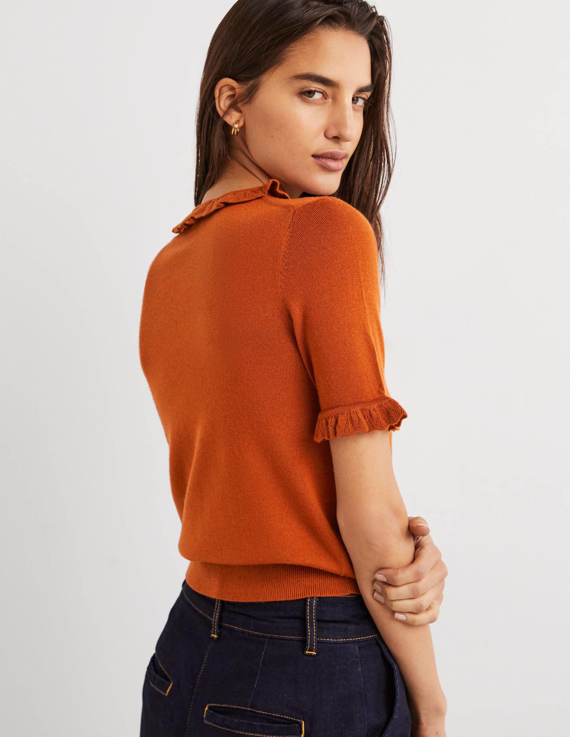 Merino Knitted T-shirt-Rust - Image 3