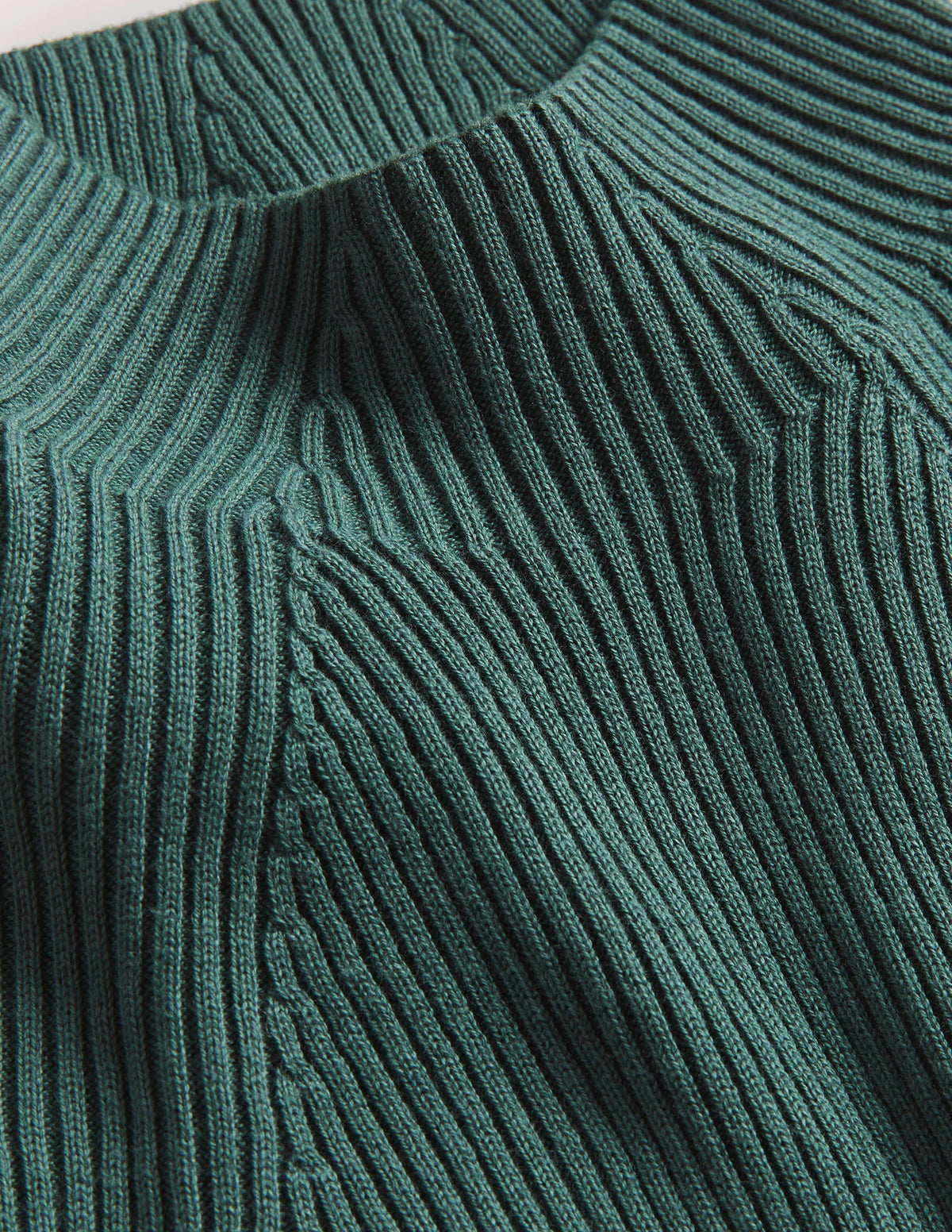 Ribbed High Neck Sweater-Trekking Green - Image 5