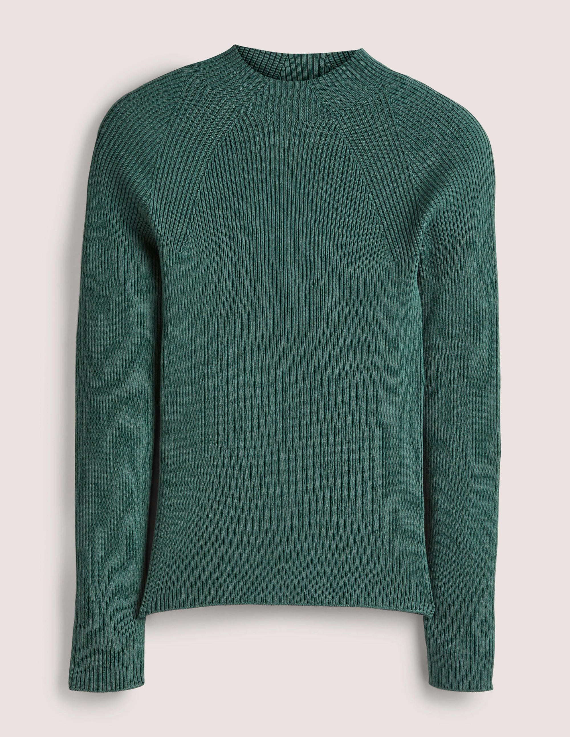 Ribbed High Neck Sweater-Trekking Green - Image 6