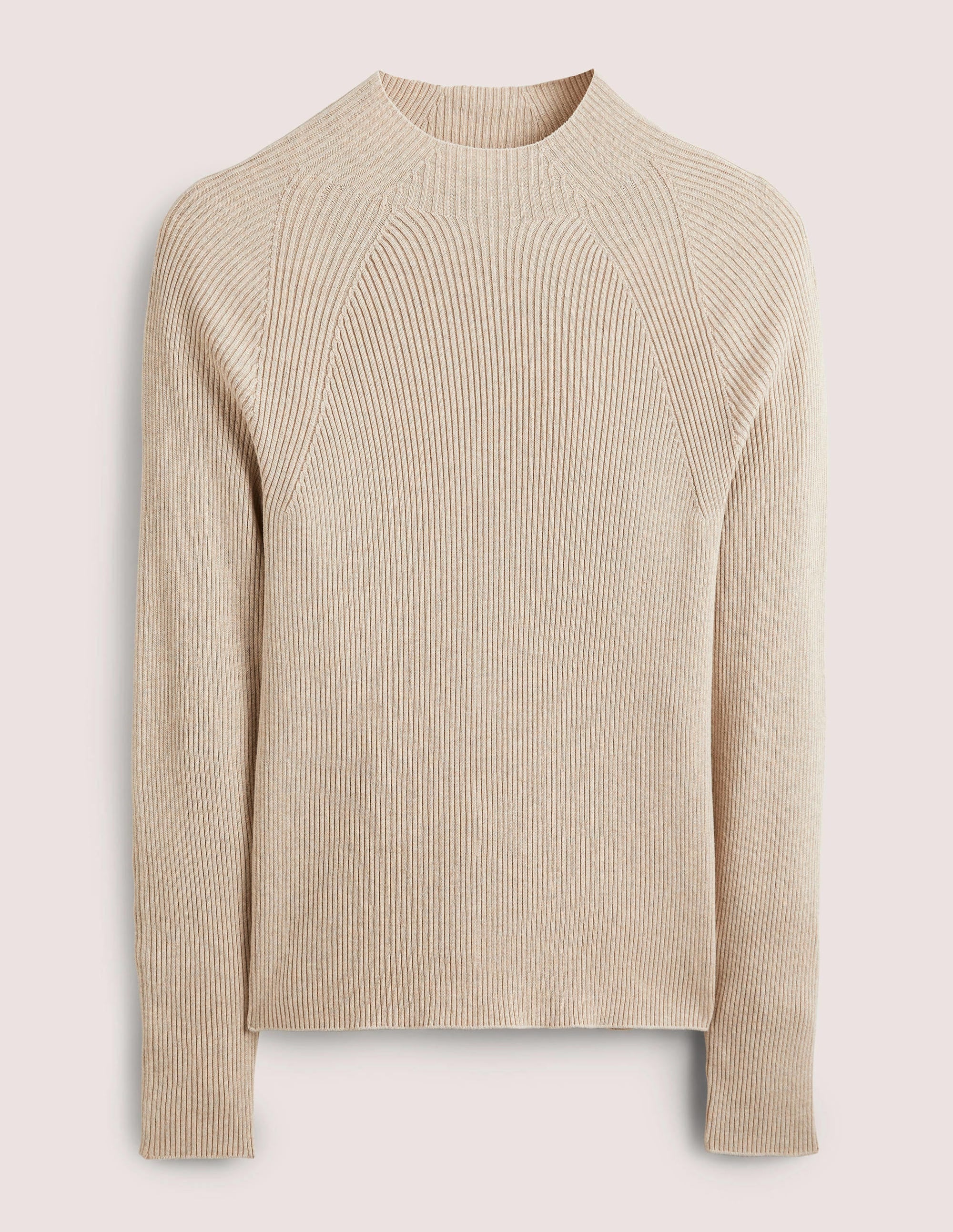 Ribbed High Neck Sweater-Chinchilla Melange - Image 6