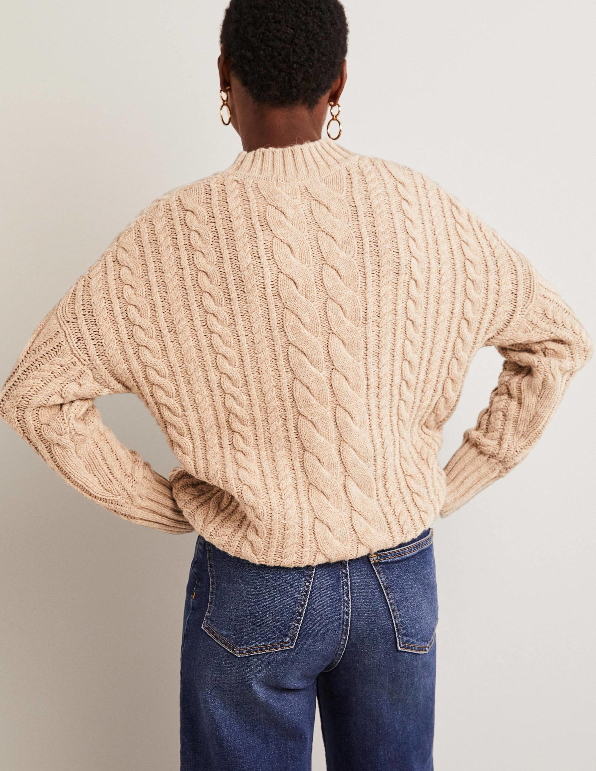 Cable Knit Sweater-Chinchilla Melange-3