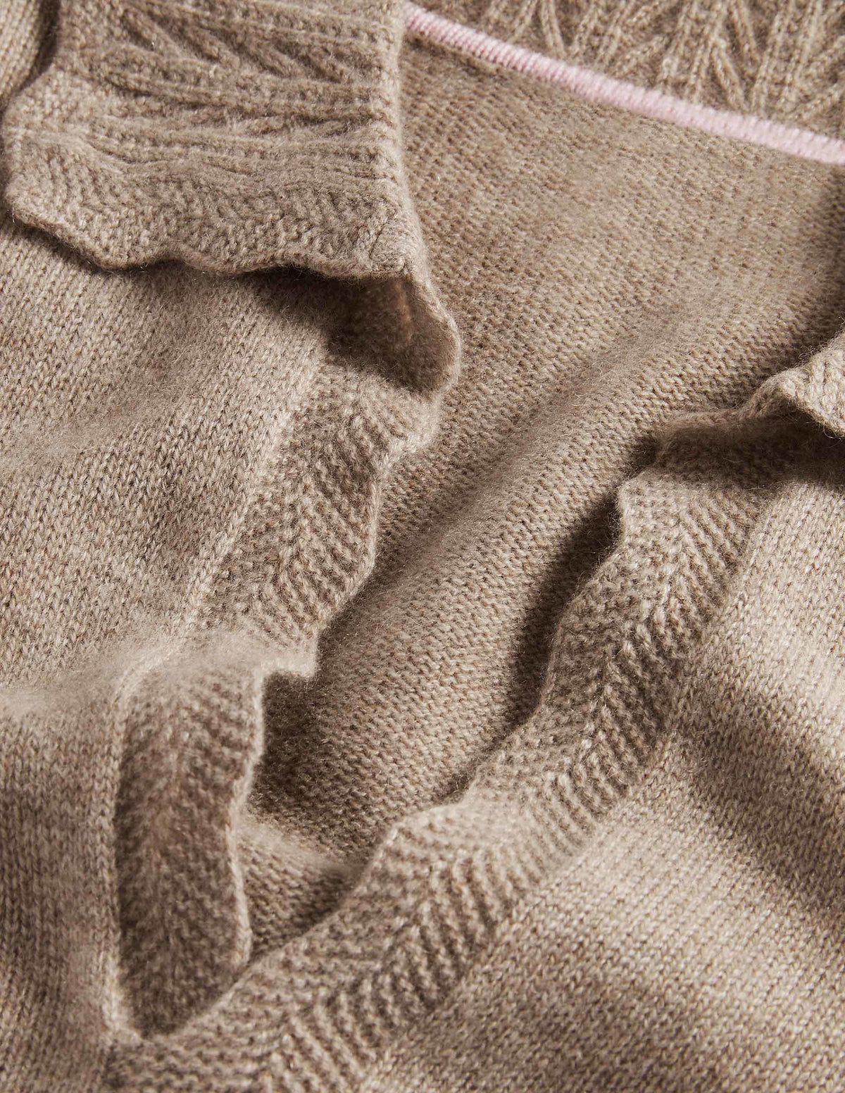 Cashmere Detail Collar Jumper-Mink Melange-6