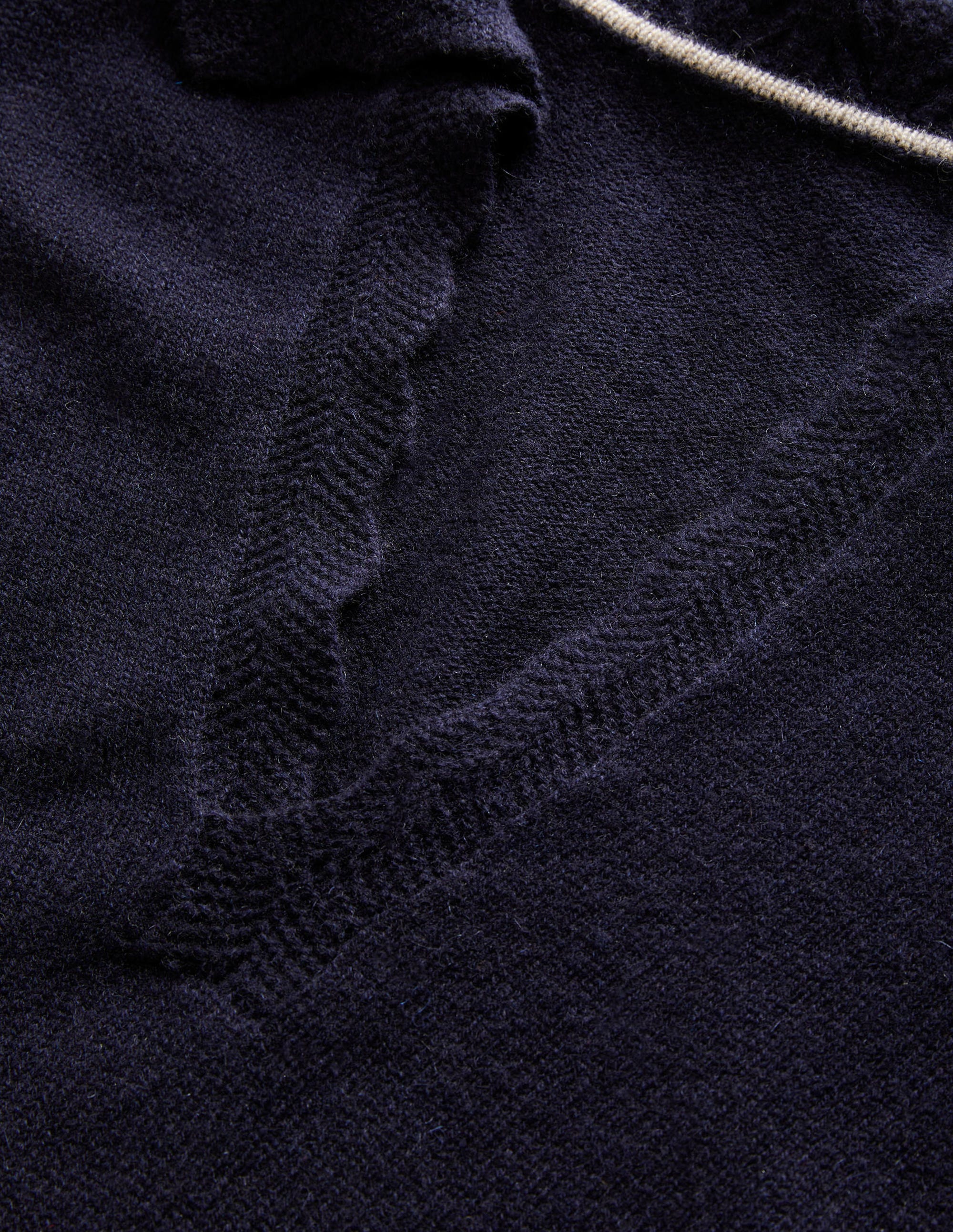 Cashmere Detail Collar Jumper-Navy - Image 6