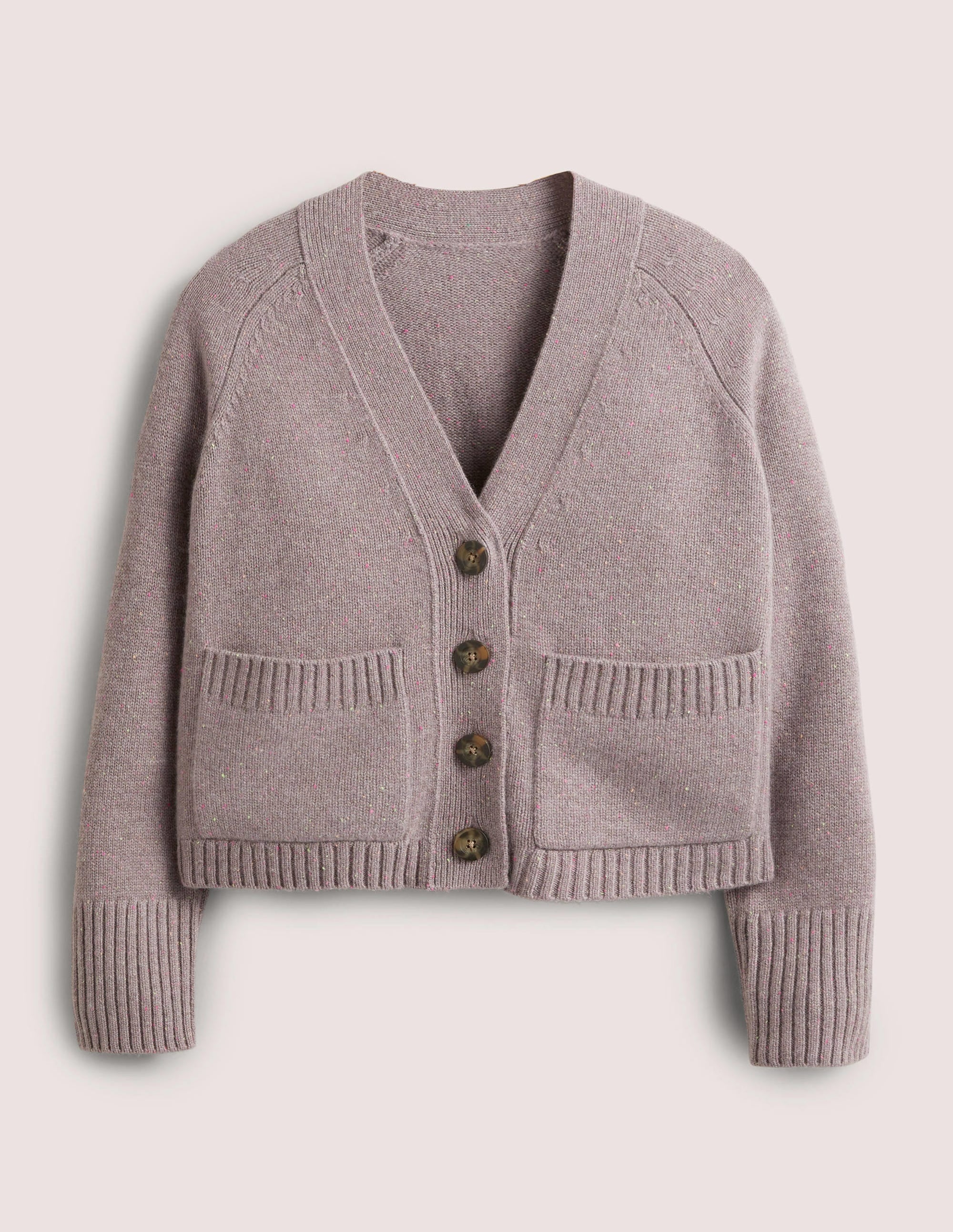 Cashmere Rib Cardigan-Grey, Multi Nep - Image 6