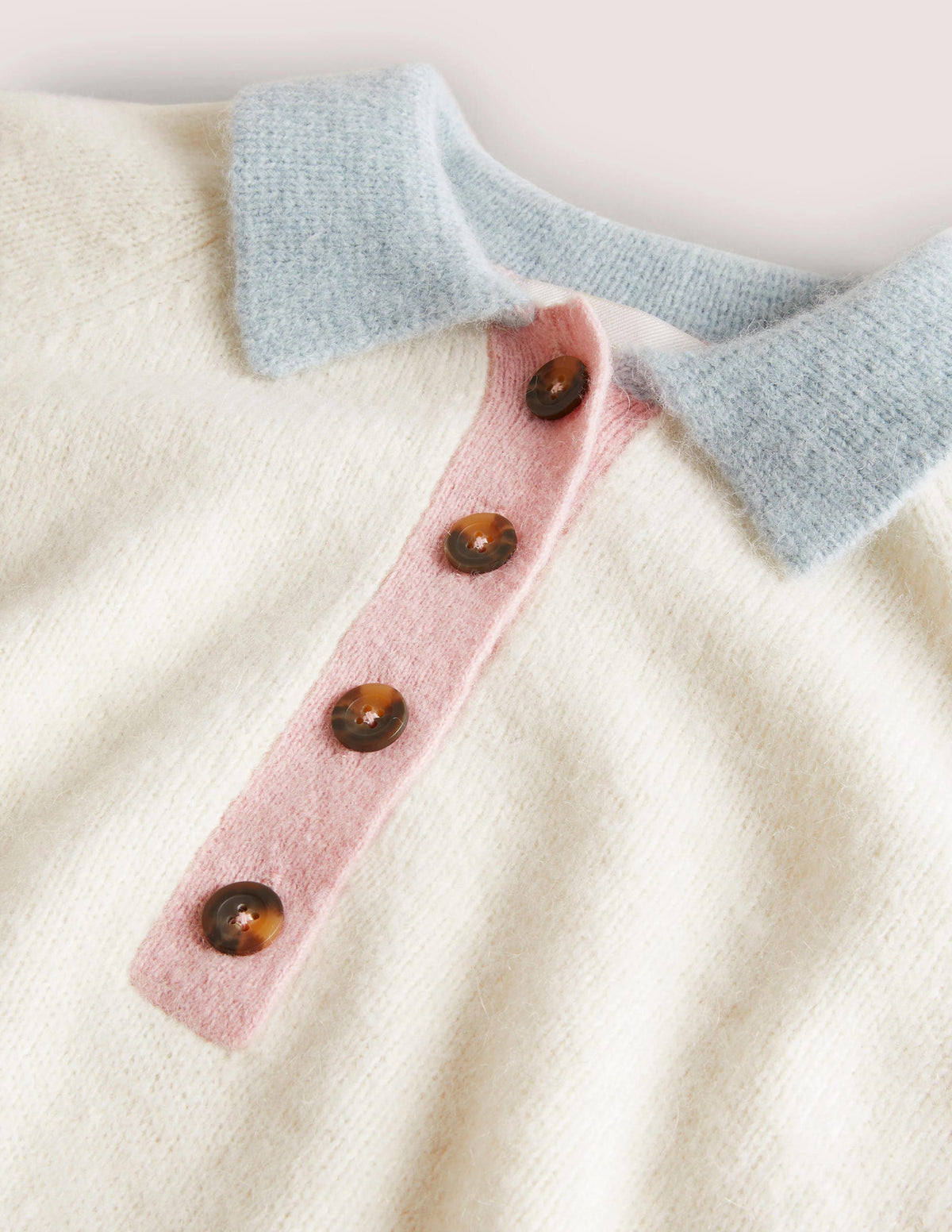 Fluffy Henley Sweater-Ivory, Surf - Image 6