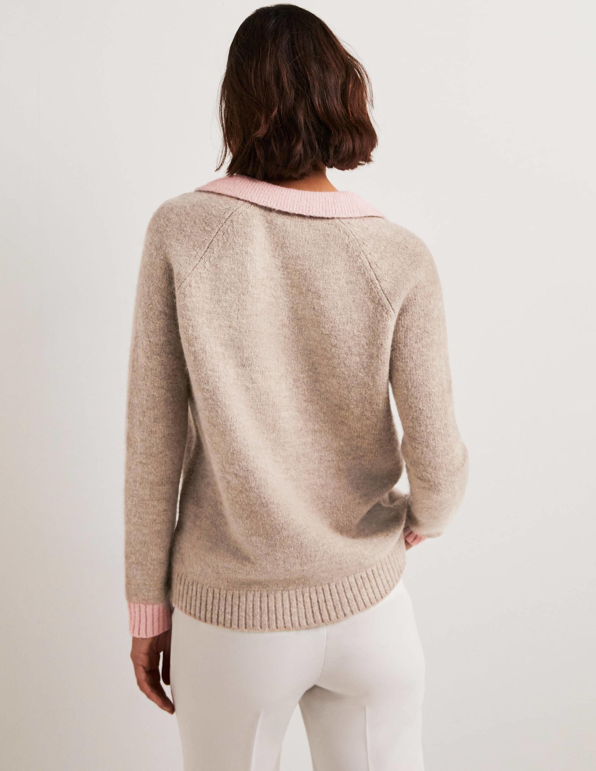 Fluffy Henley Sweater-Mink Melange, Pink Frosting-3