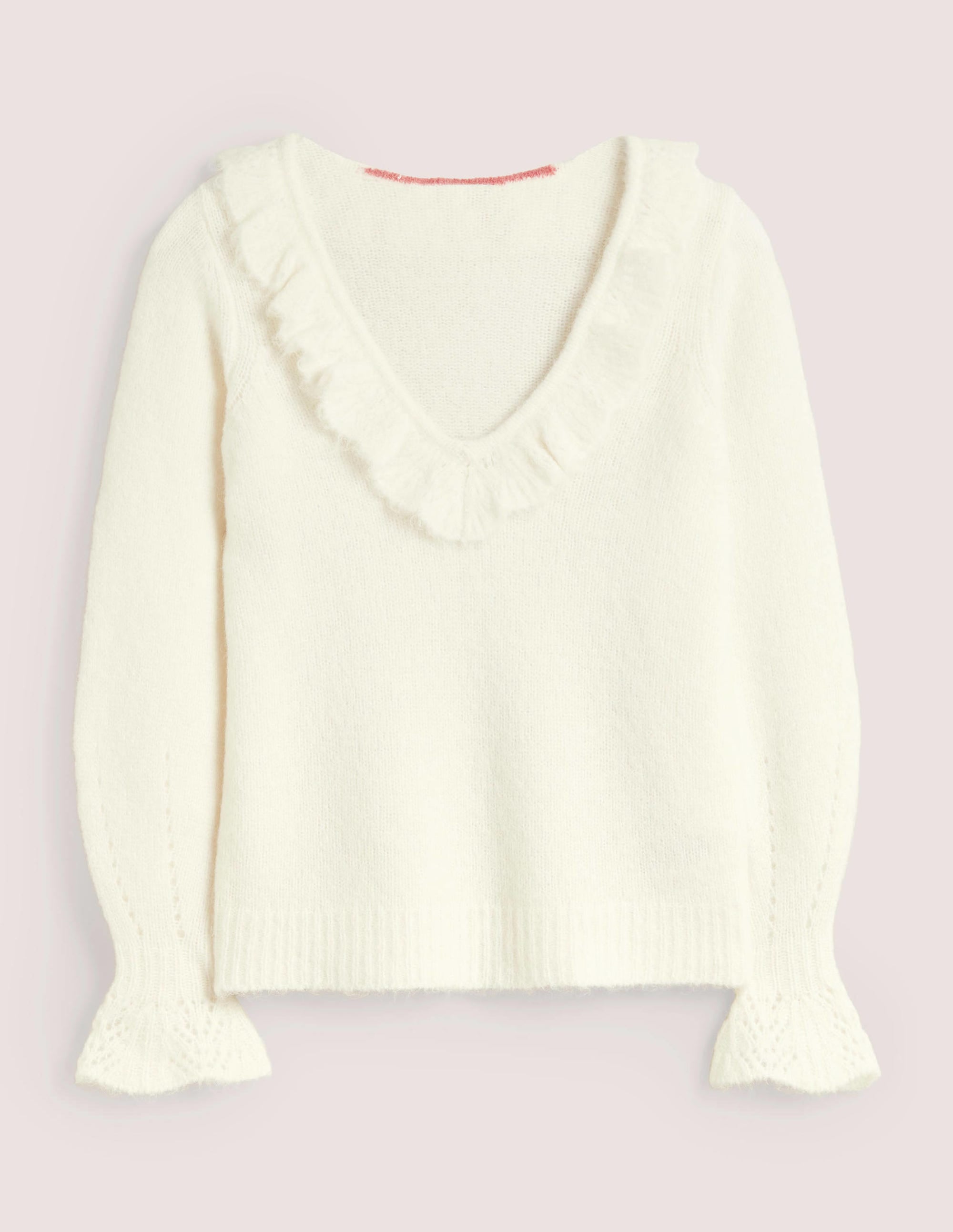 Fluffy Frill Sweater-Ivory - Image 7