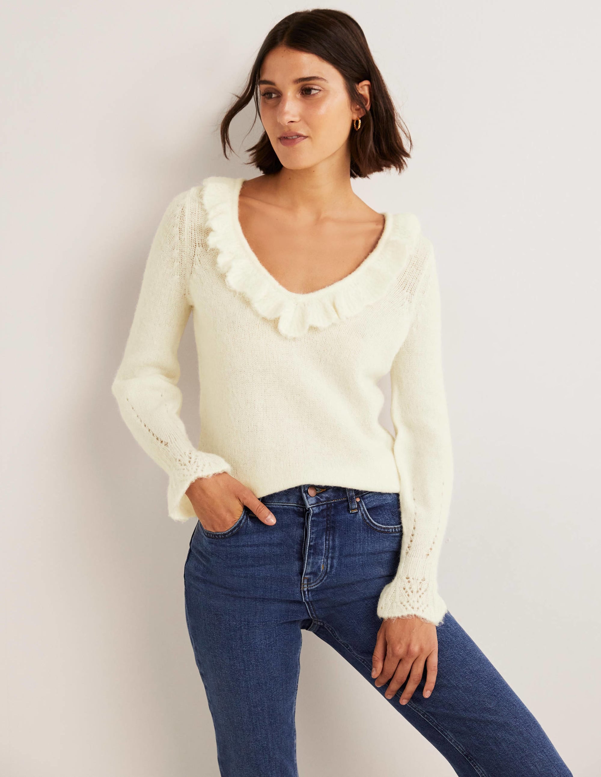 Fluffy Frill Sweater-Ivory - Image 2