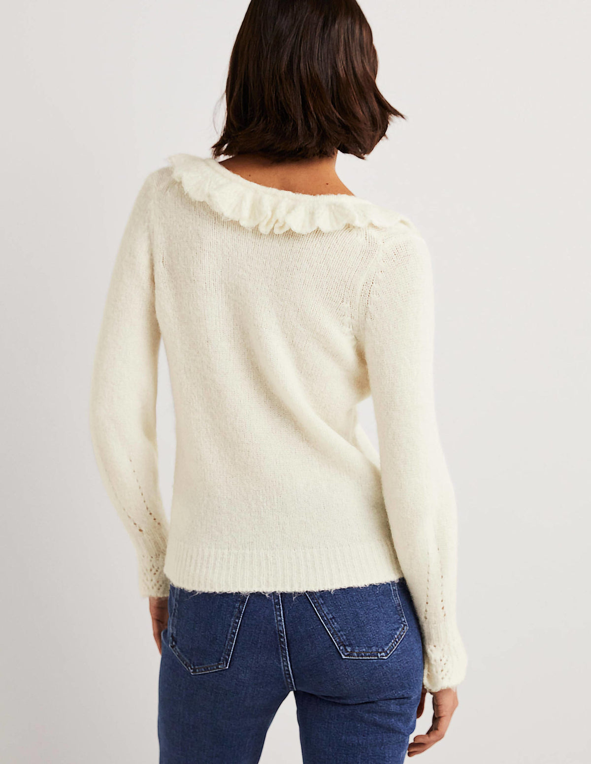 Fluffy Frill Sweater-Ivory - Image 4