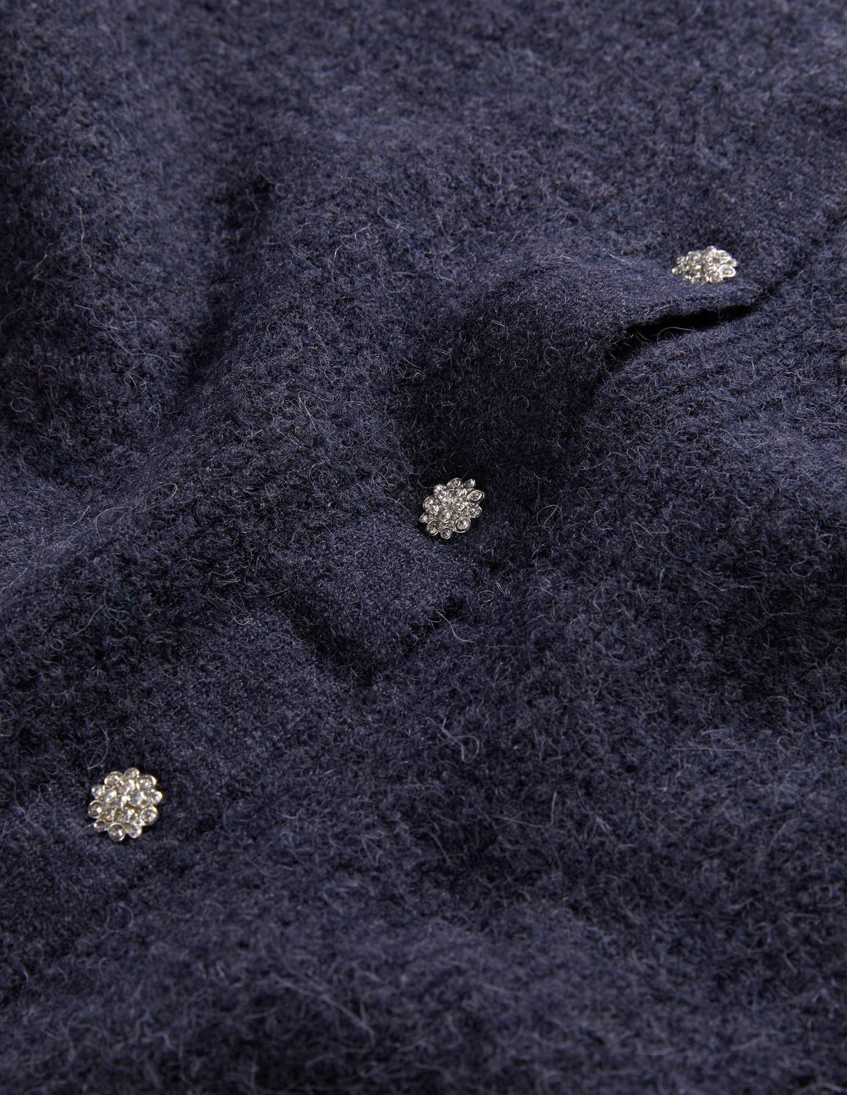 Navy Jewel Button Fluffy Cardigan-Navy-6