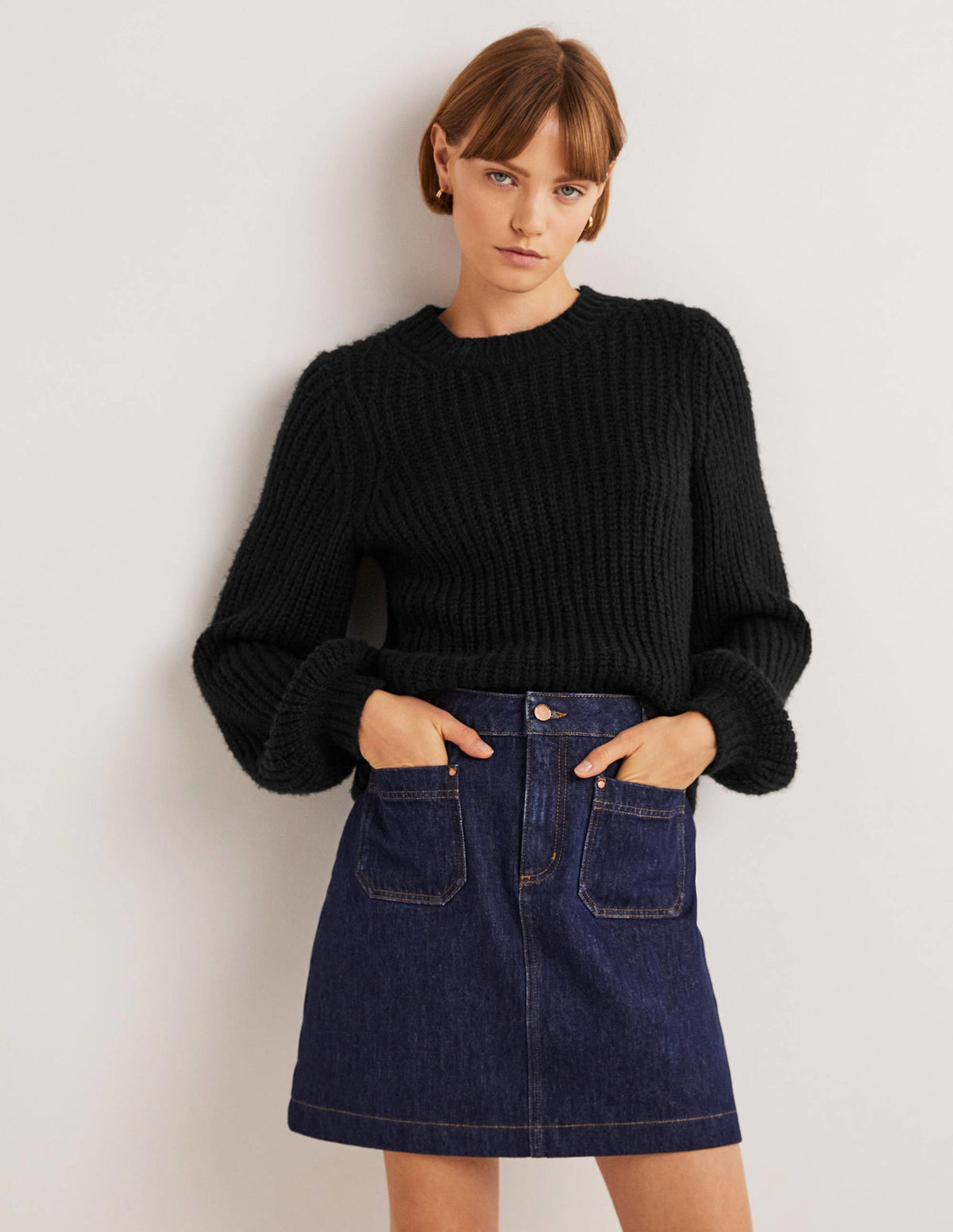Chunky Ribbed Sweater-Black - Image 1