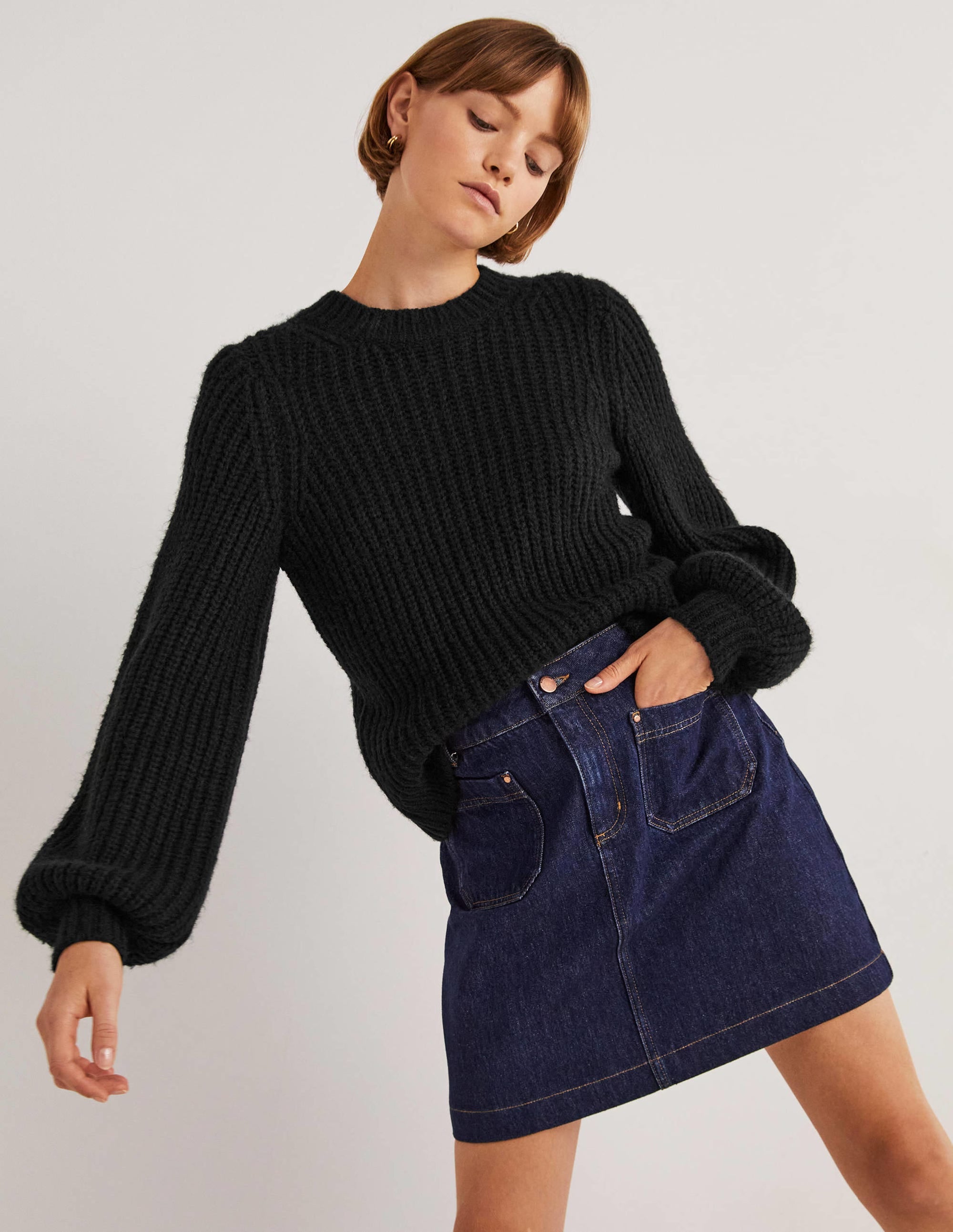 Chunky Ribbed Sweater-Black - Image 4