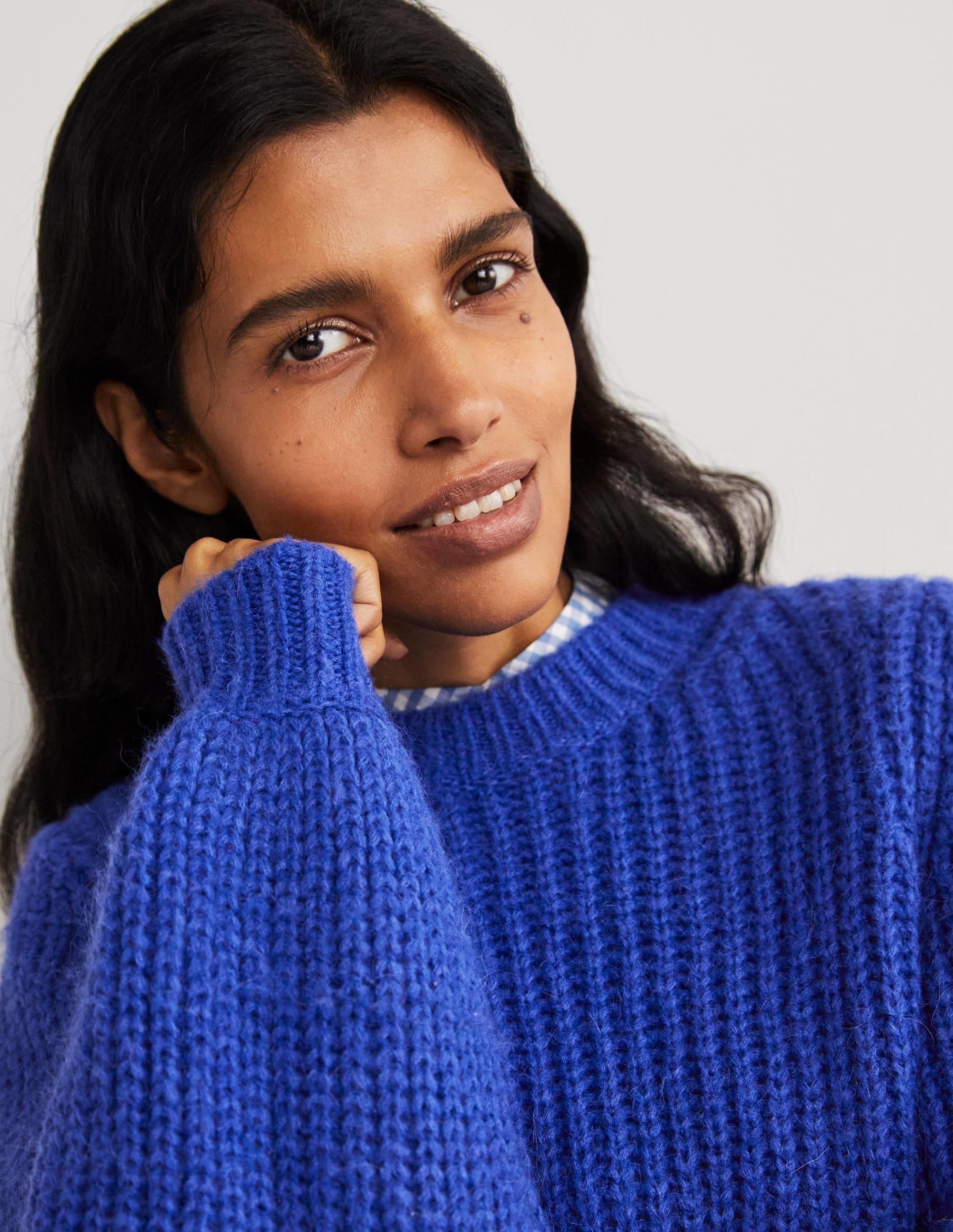 Chunky Ribbed Sweater-Cobalt Blue - Image 2