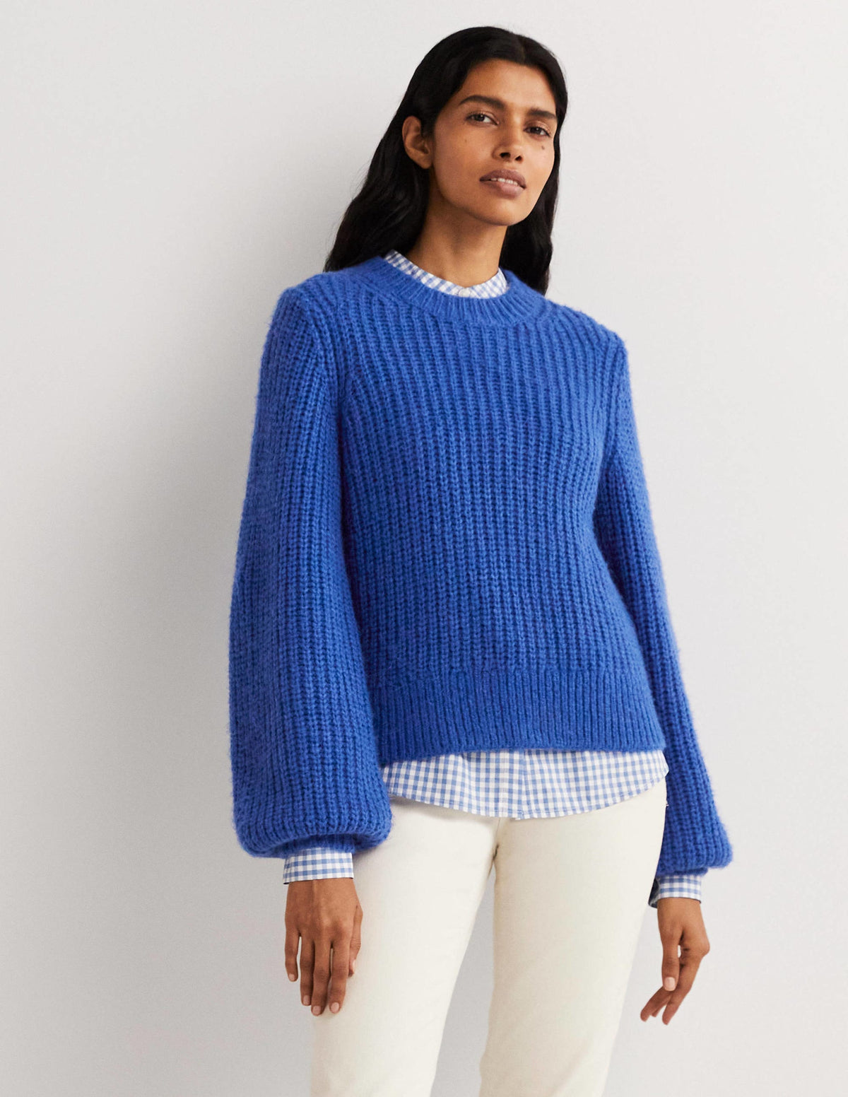 Chunky Ribbed Sweater-Cobalt Blue - Image 4