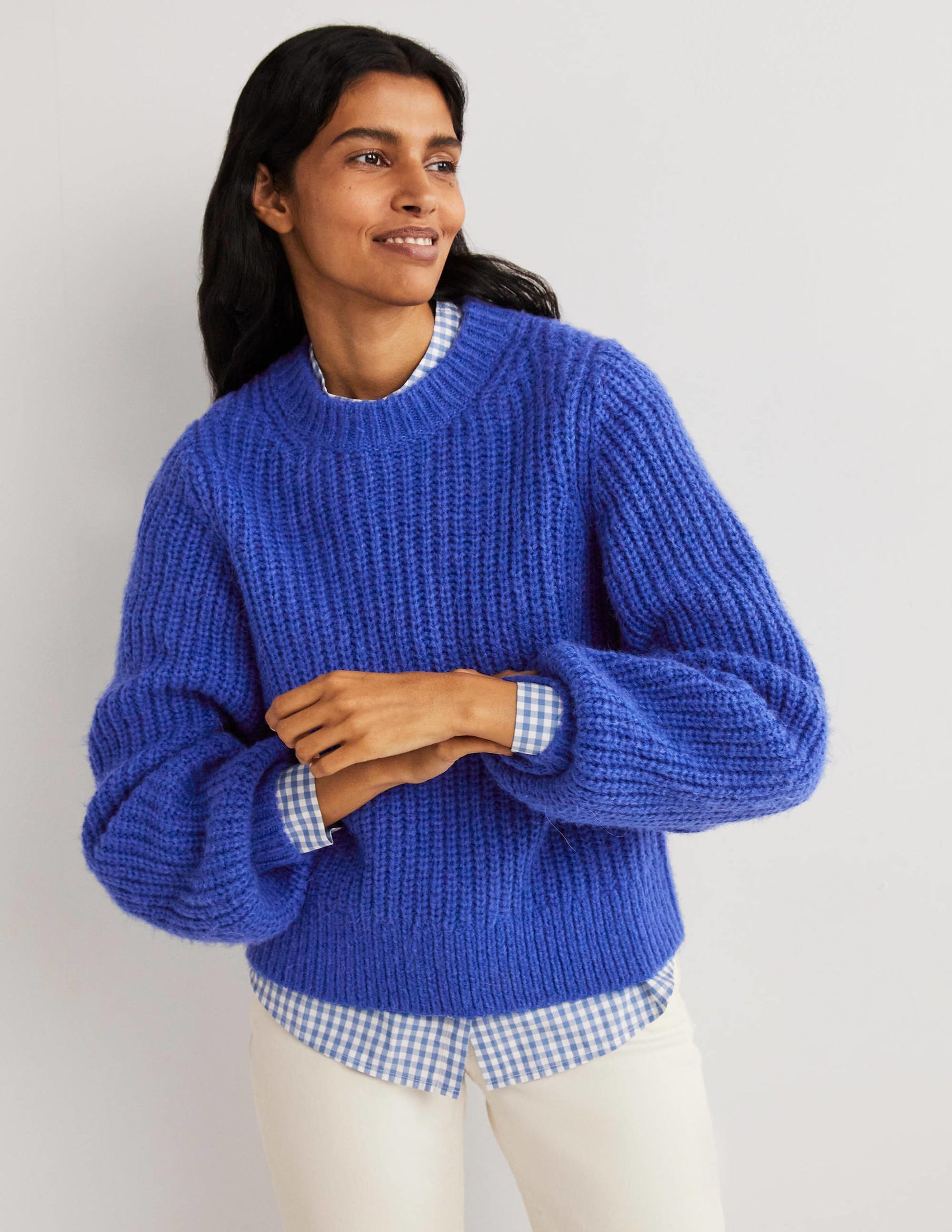 Chunky Ribbed Sweater-Cobalt Blue-5