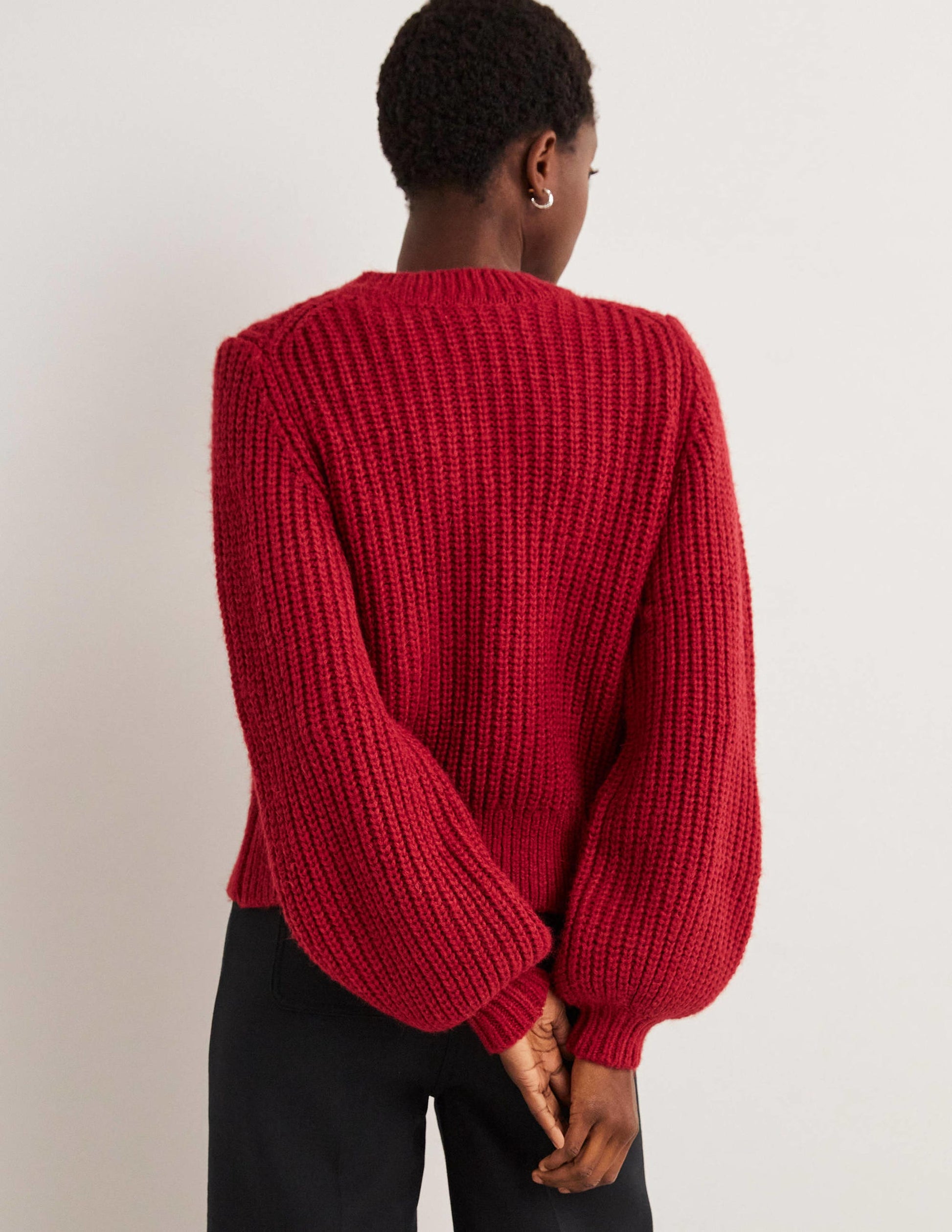 Chunky Ribbed Sweater-Ruby Red-3
