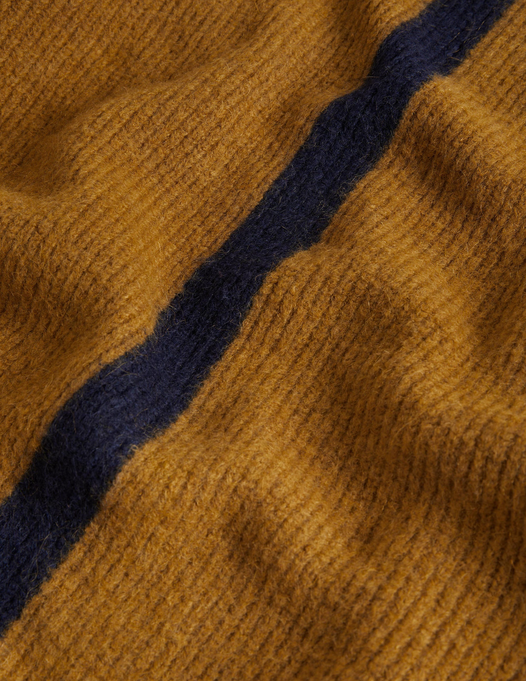 Longline Fluffy Cardigan-Butterscotch Brown, Navy - Image 7