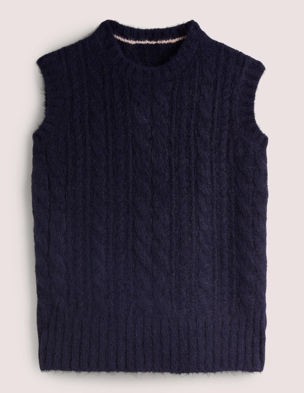 Relaxed Cable Sweater Vest-Navy - Image 5