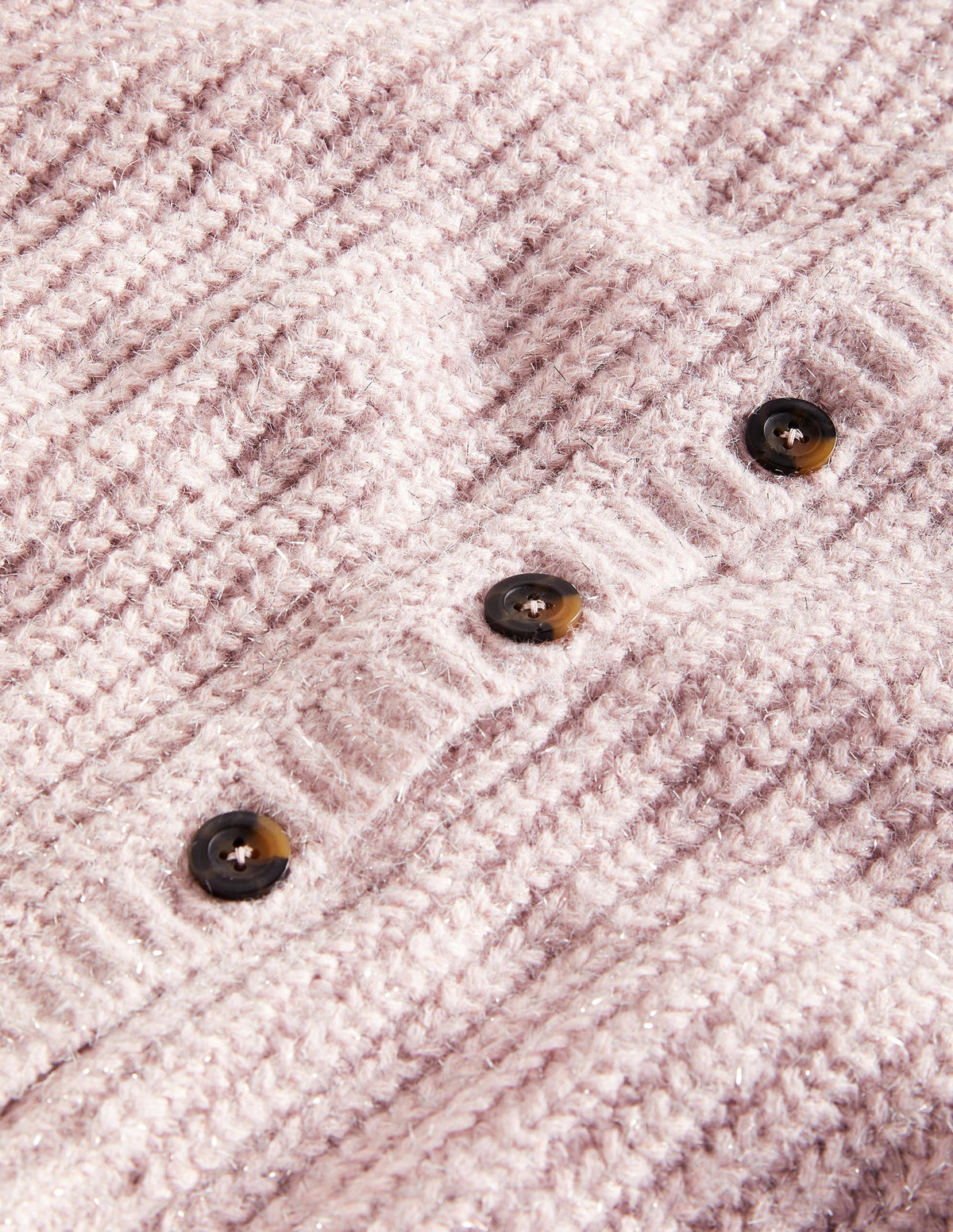 Light Pink Chunky Ribbed Fluffy Cardigan-Cameo Pink Sparkle-6