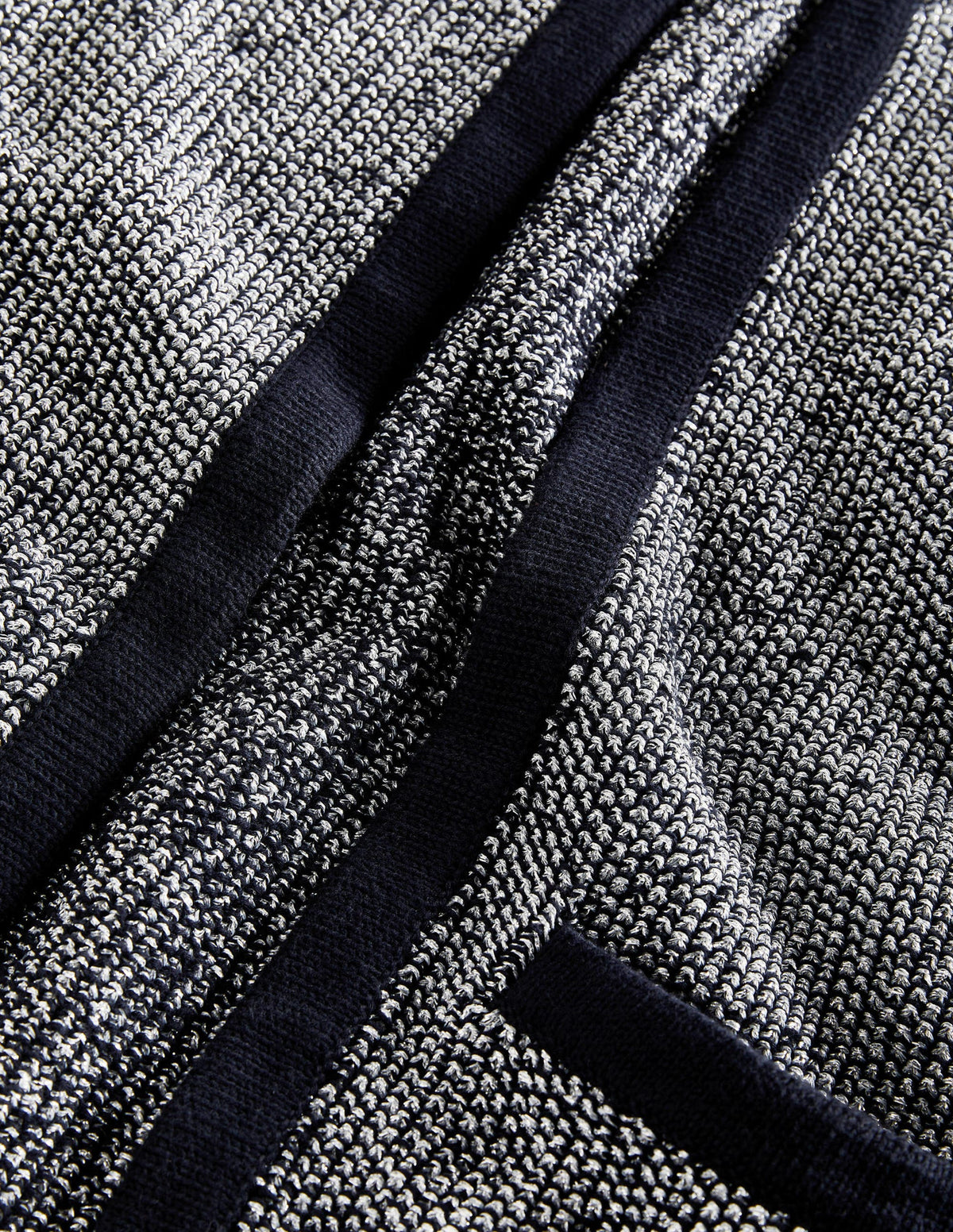 Stripe Trim Metallic Cardigan-Navy, Silver Metallic - Image 7