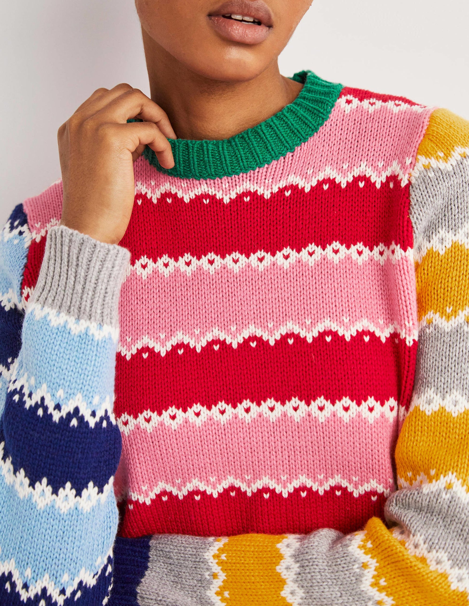 Chunky Christmas Sweater-Multi Stripe Hotchpotch-2