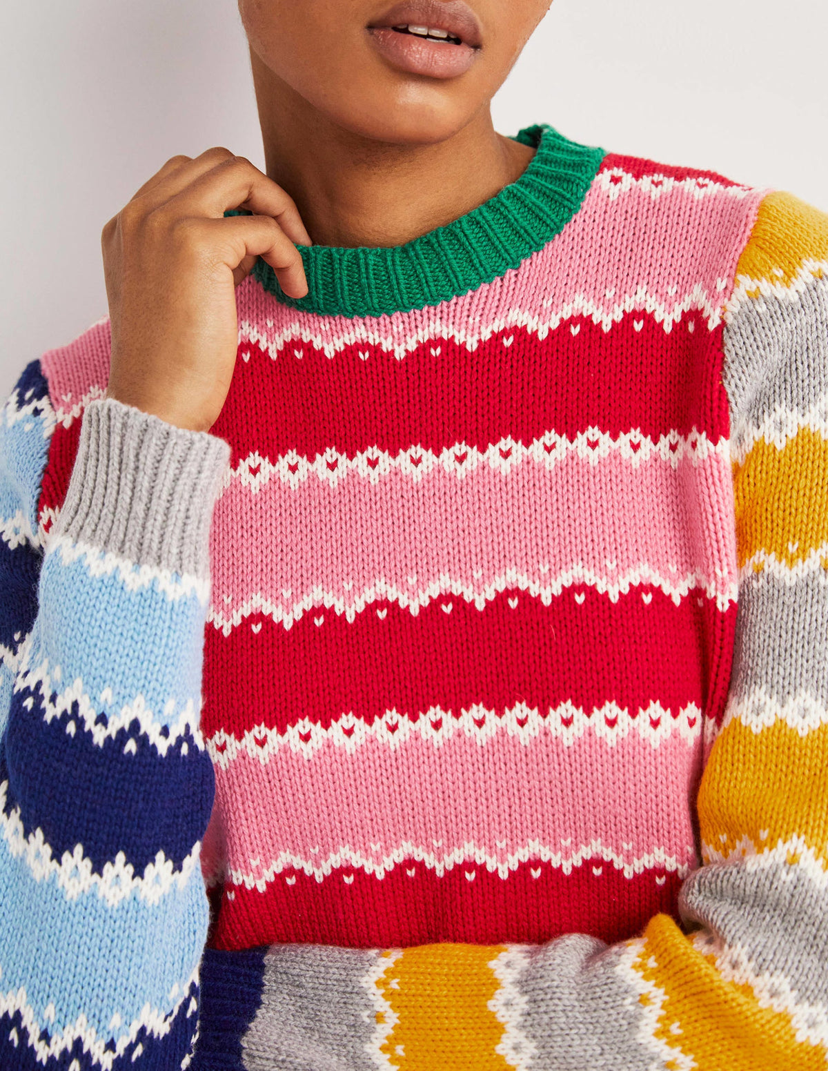 Chunky Christmas Sweater-Multi Stripe Hotchpotch - Image 2