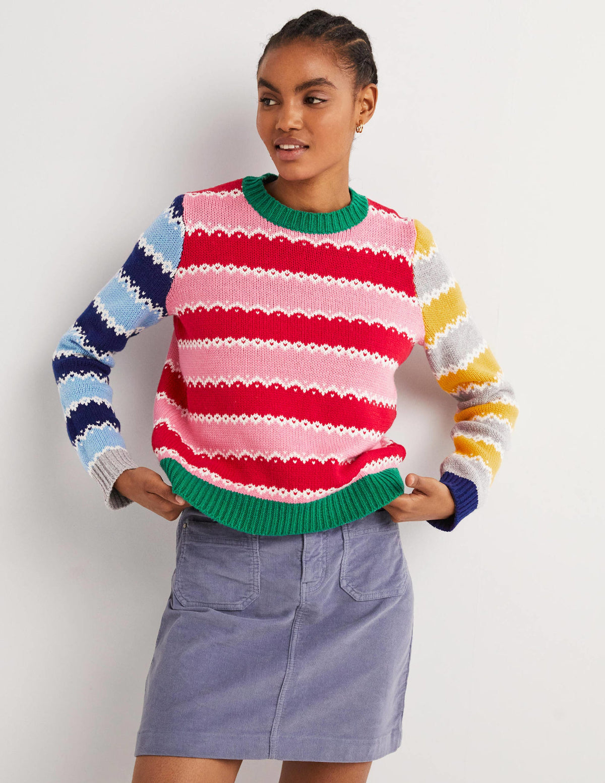 Chunky Christmas Sweater-Multi Stripe Hotchpotch-4