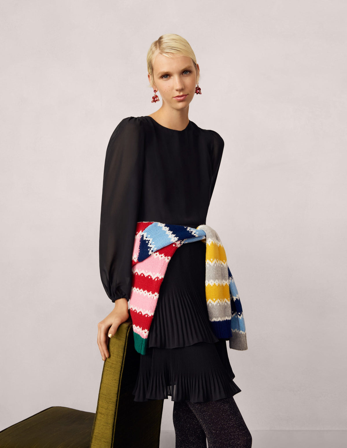 Chunky Christmas Sweater-Multi Stripe Hotchpotch-5