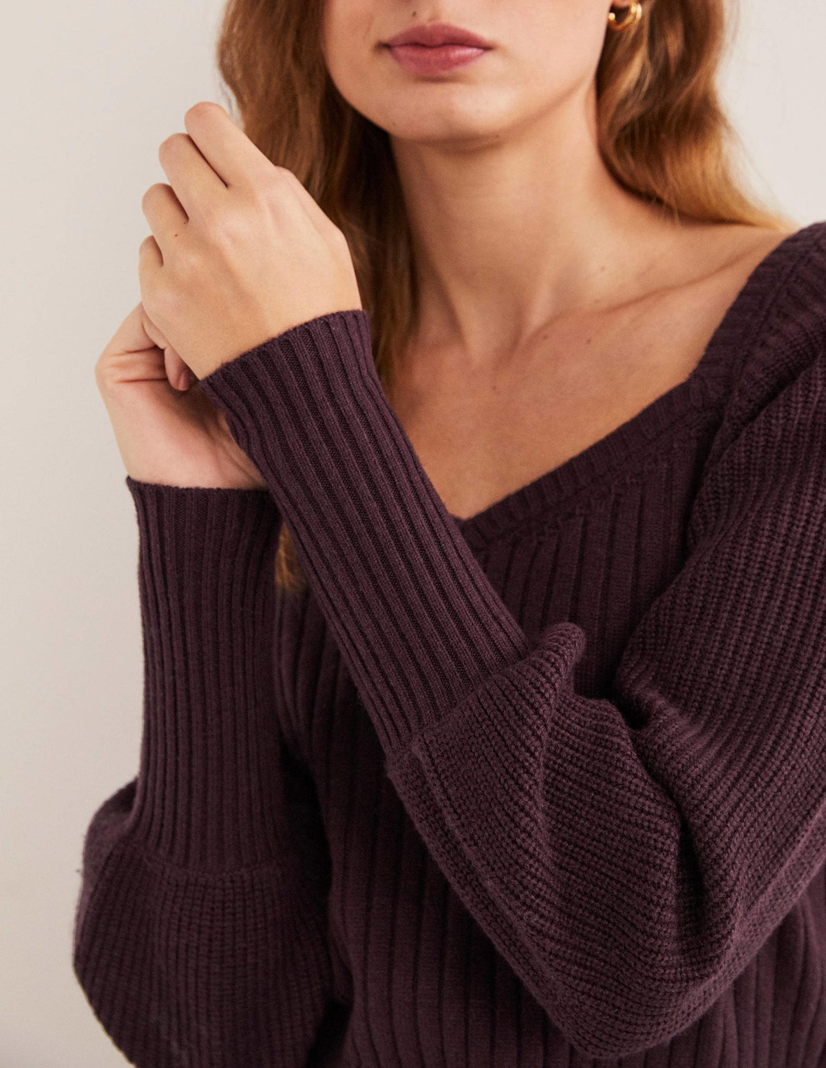 Sweetheart Blouson Sweater-Fig Purple - Image 2