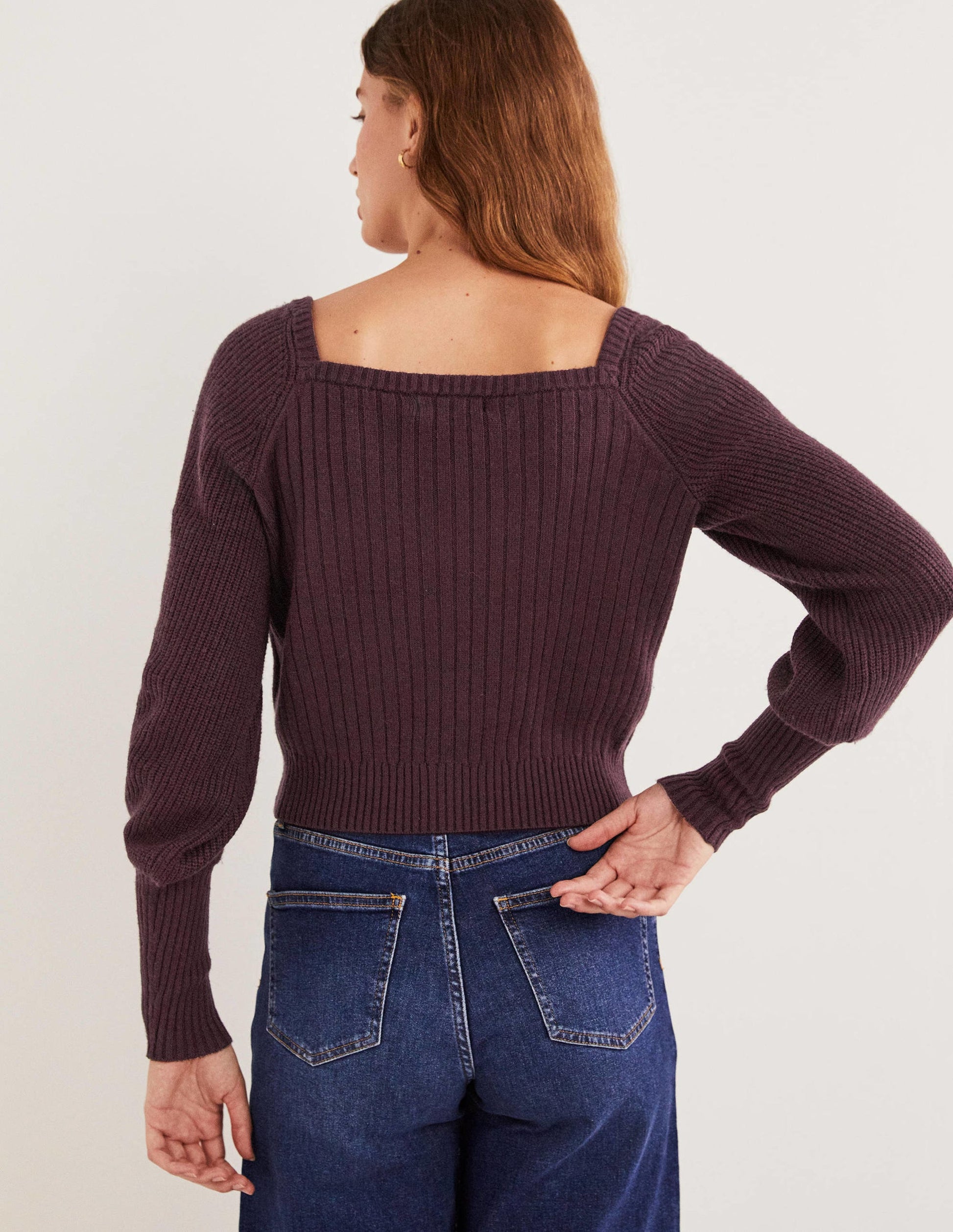 Sweetheart Blouson Sweater-Fig Purple-3