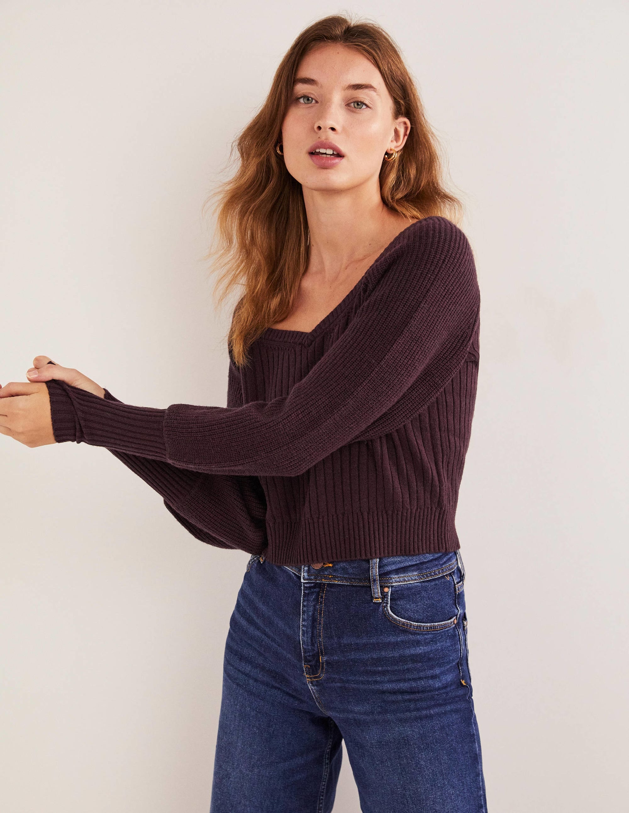 Sweetheart Blouson Sweater-Fig Purple - Image 4