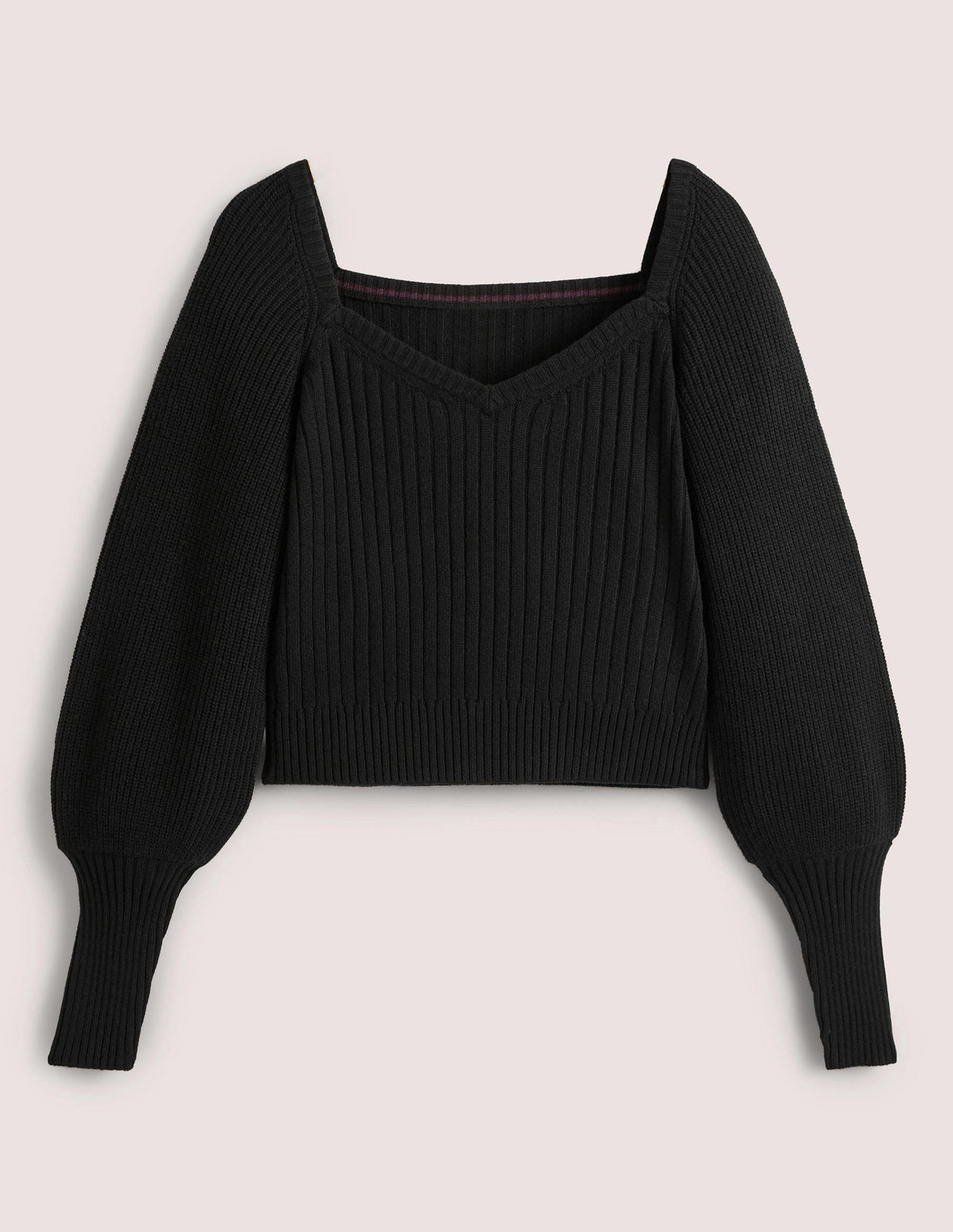 Sweetheart Blouson Sweater-Black - Image 5