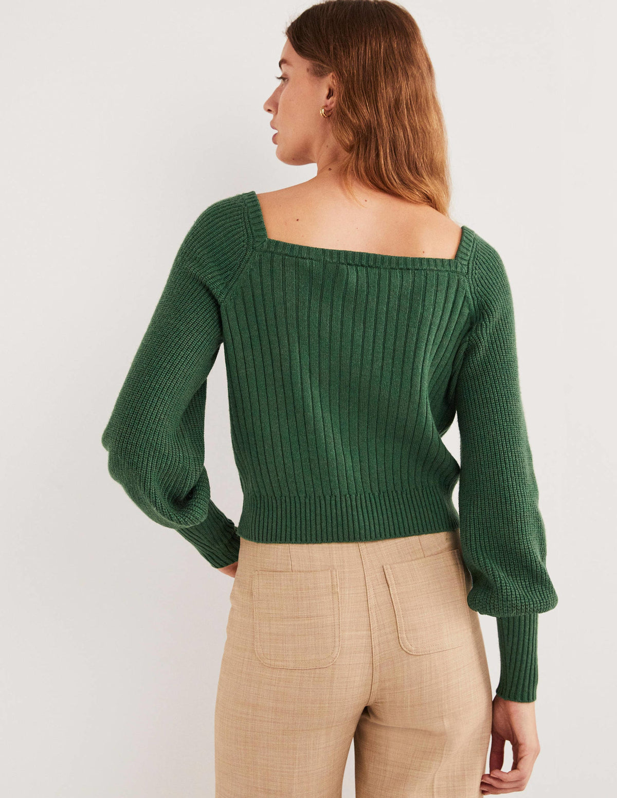 Sweetheart Blouson Sweater-Hunter Green - Image 3