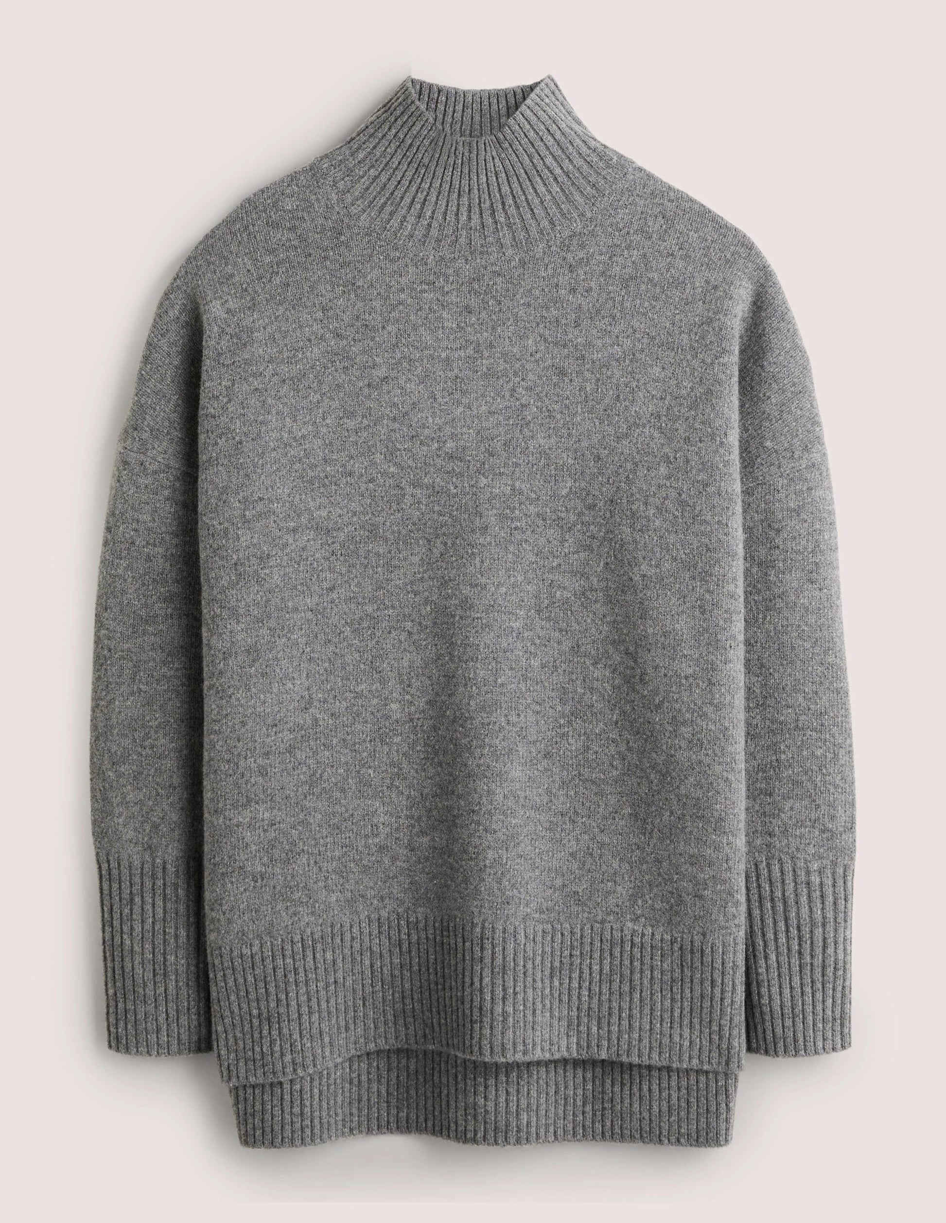 Jessica Oversized Sweater-Light Charcoal Melange-6