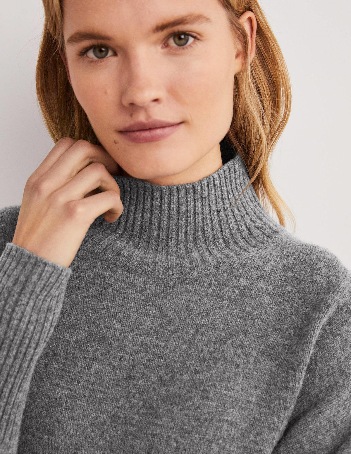 Jessica Oversized Sweater-Light Charcoal Melange - Image 2