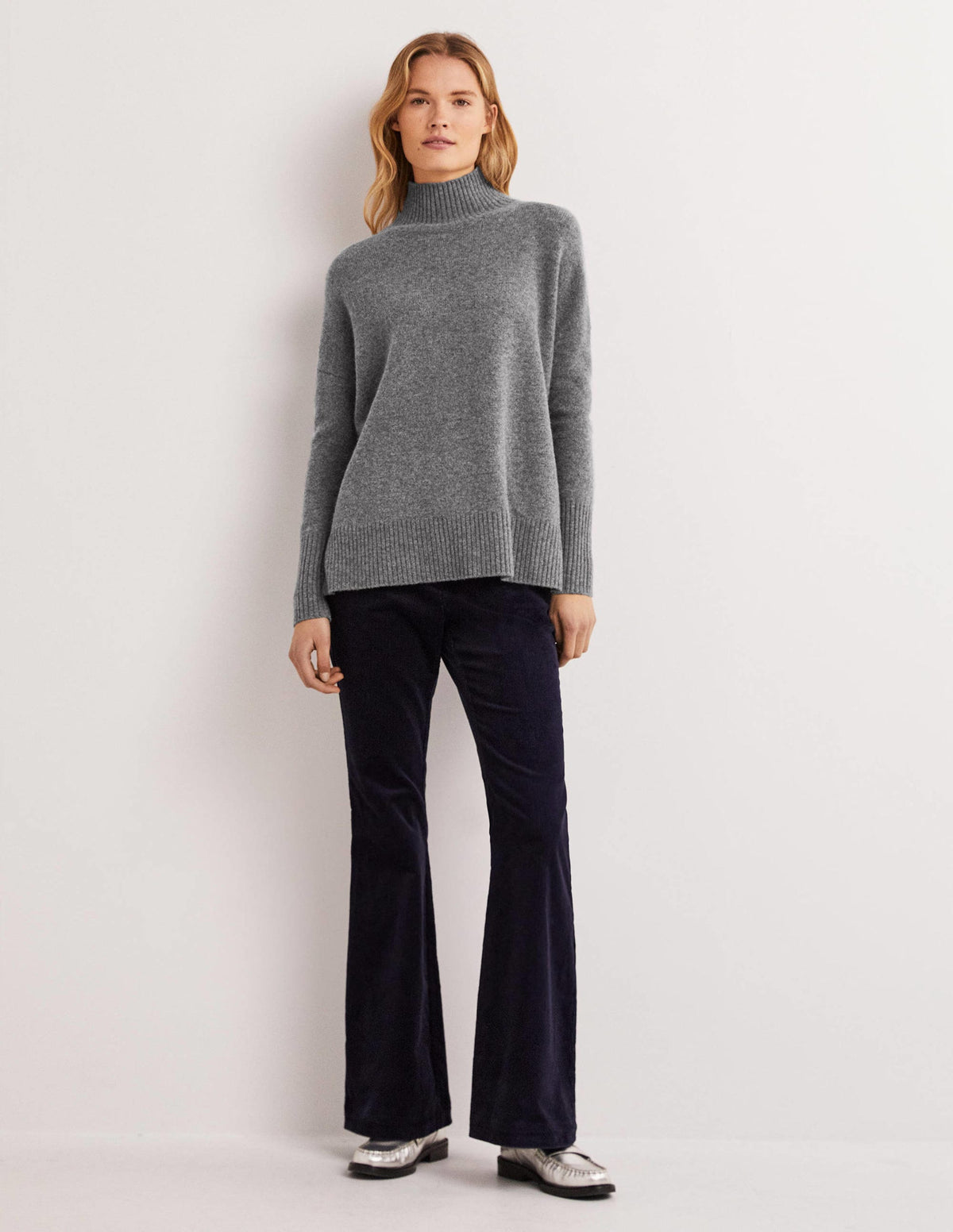 Jessica Oversized Sweater-Light Charcoal Melange-3