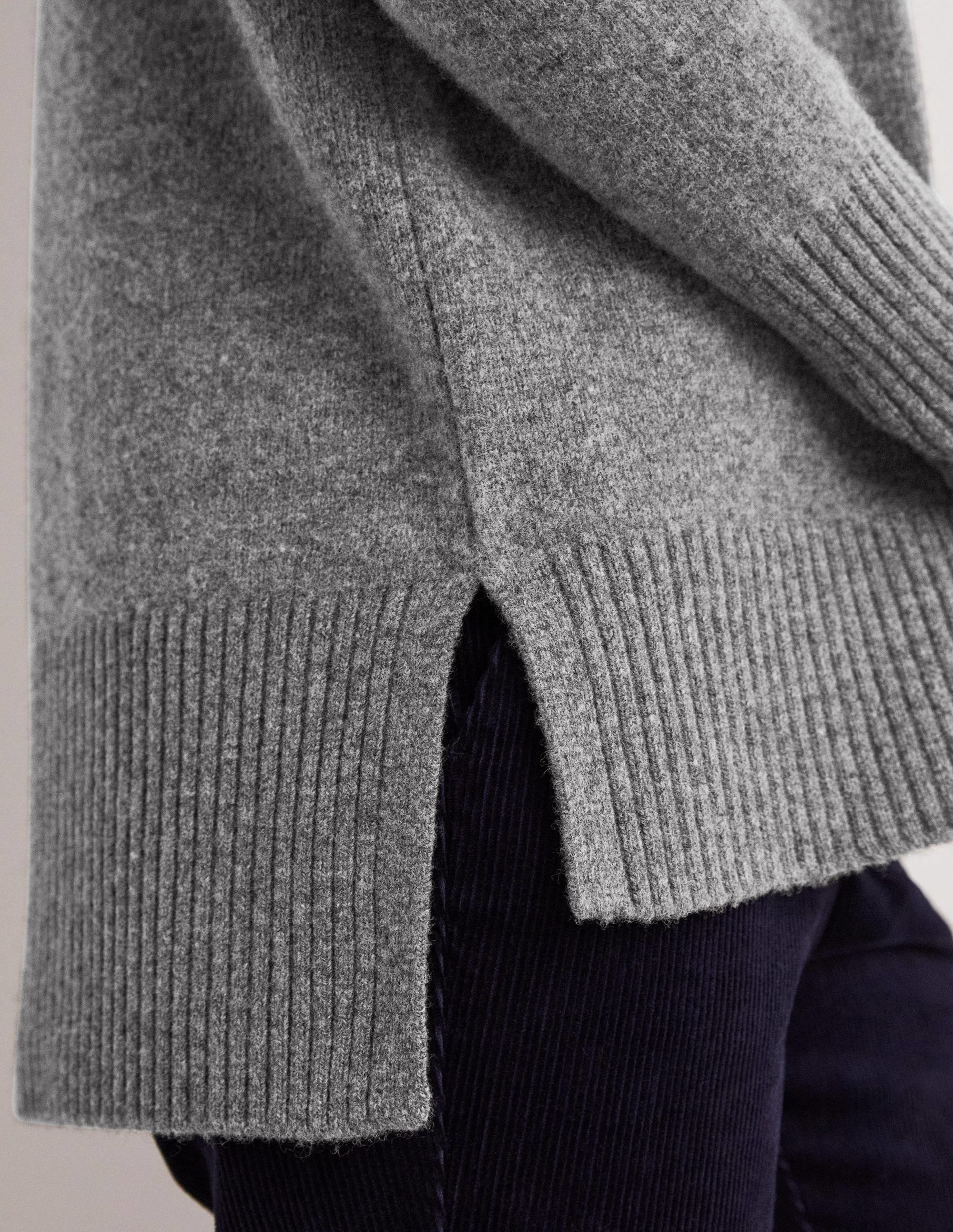 Jessica Oversized Sweater-Light Charcoal Melange - Image 4