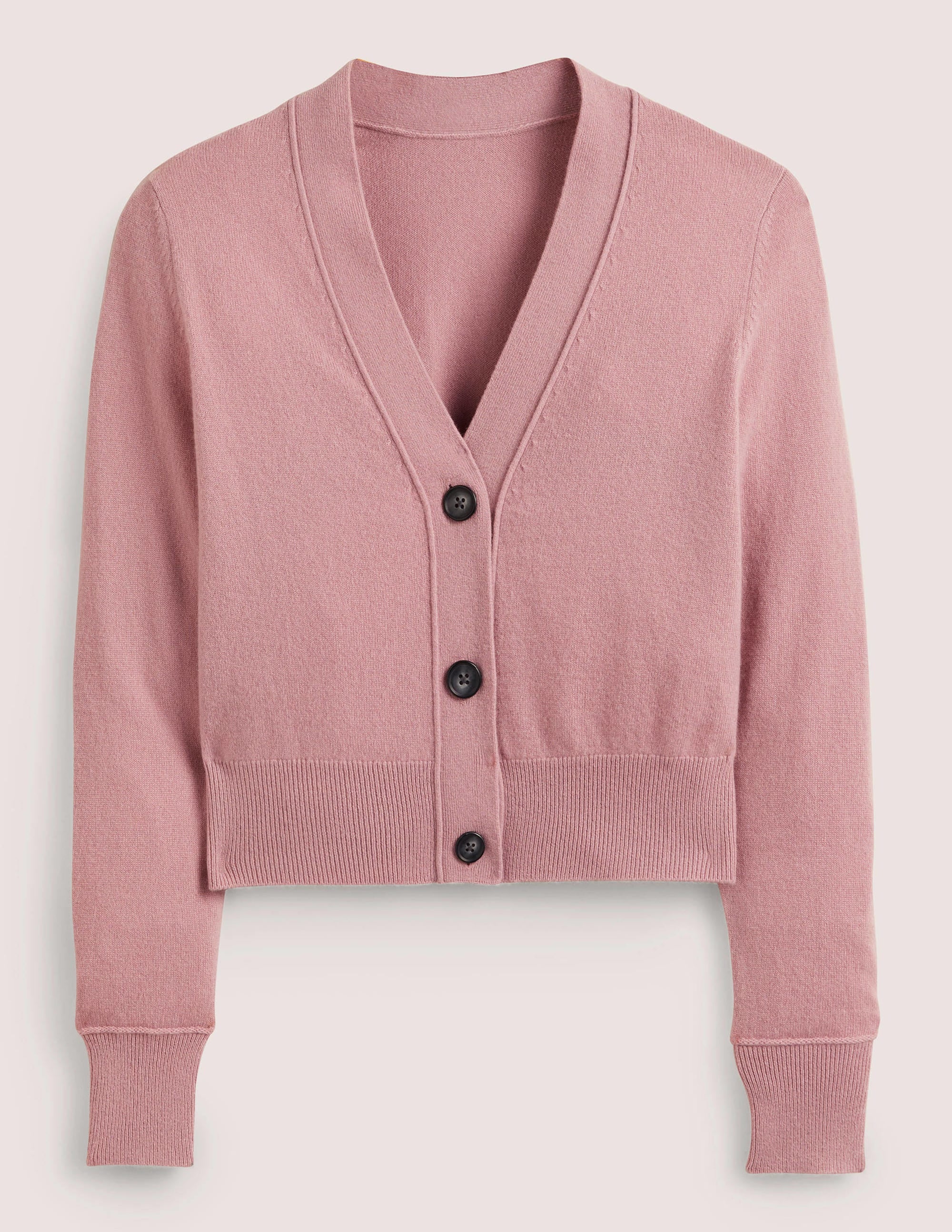 Cropped Cashmere V Cardigan-Violet Purple - Image 5
