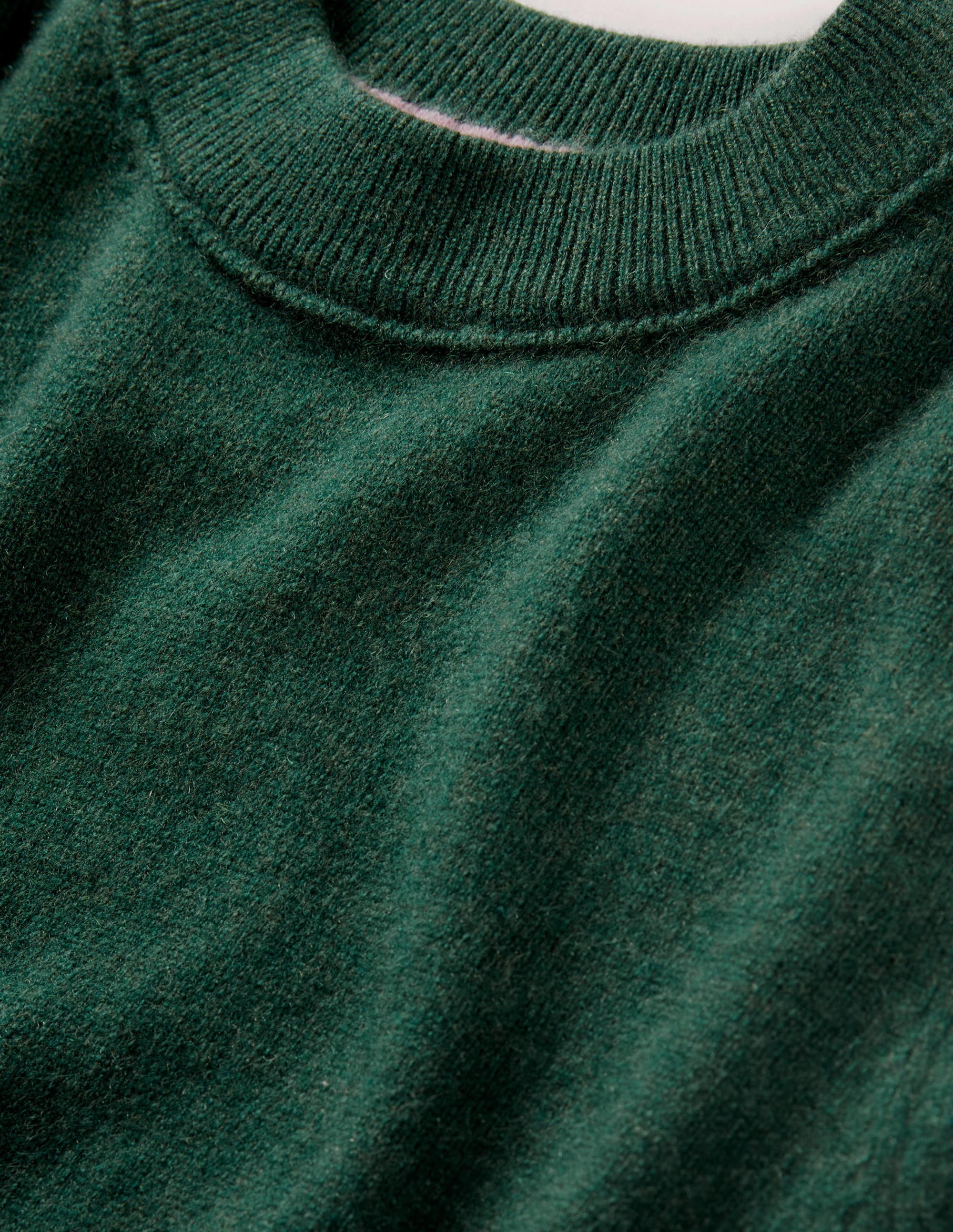 Cashmere Puff Shoulder Sweater-Hunter Green Melange - Image 7