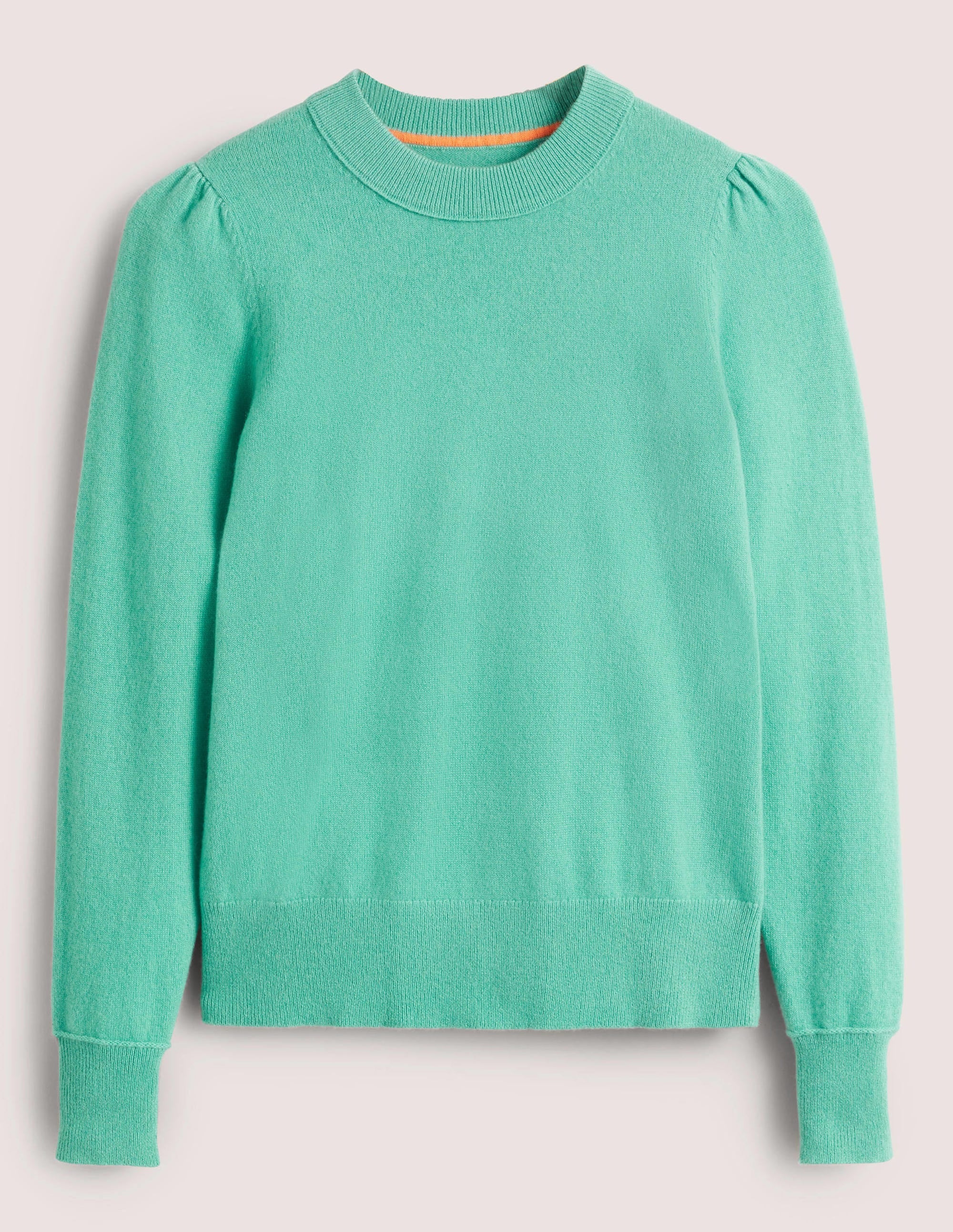 Cashmere Puff Shoulder Sweater-Indian Ocean Melange - Image 5