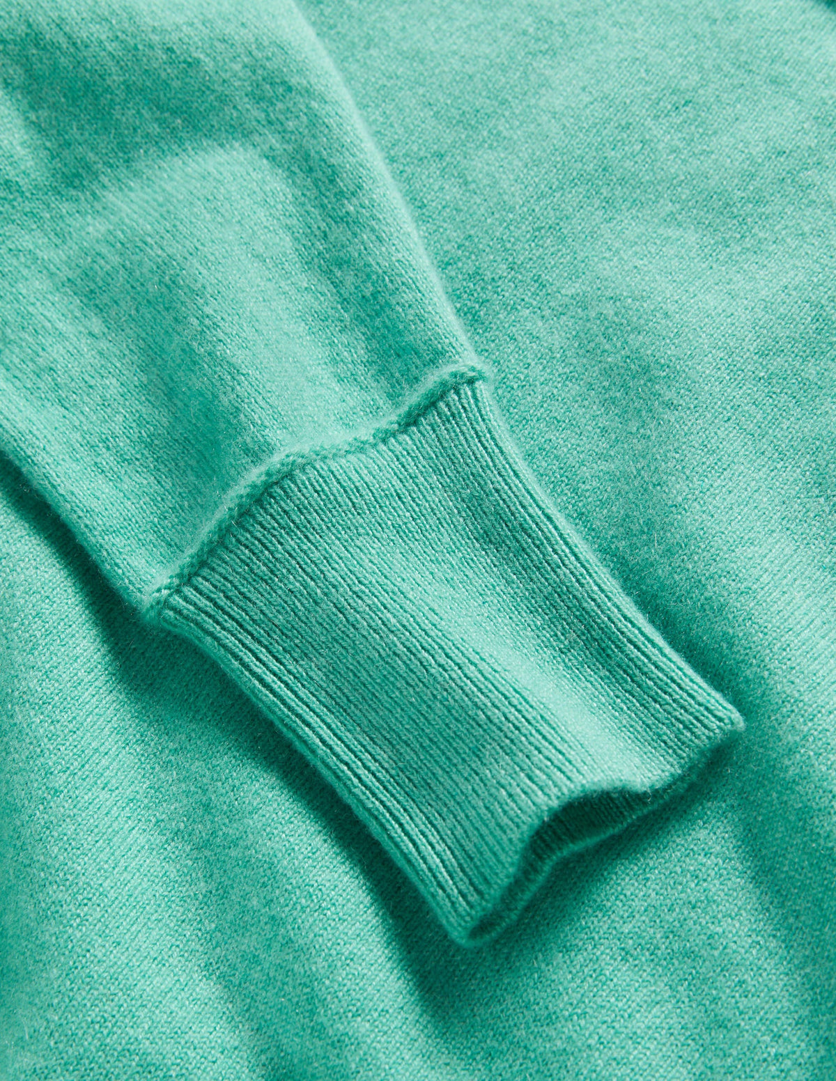 Cashmere Puff Shoulder Sweater-Indian Ocean Melange - Image 6